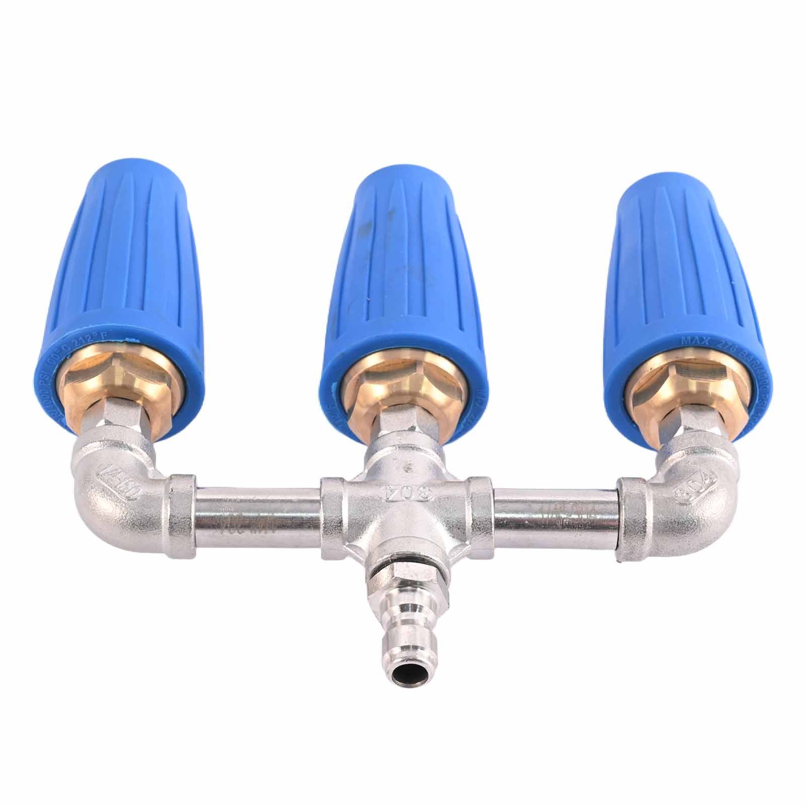 High Pressure Washer Nozzle 360° Rotating Triple Turbo 1/4″ 4000 PSI Auto Garden