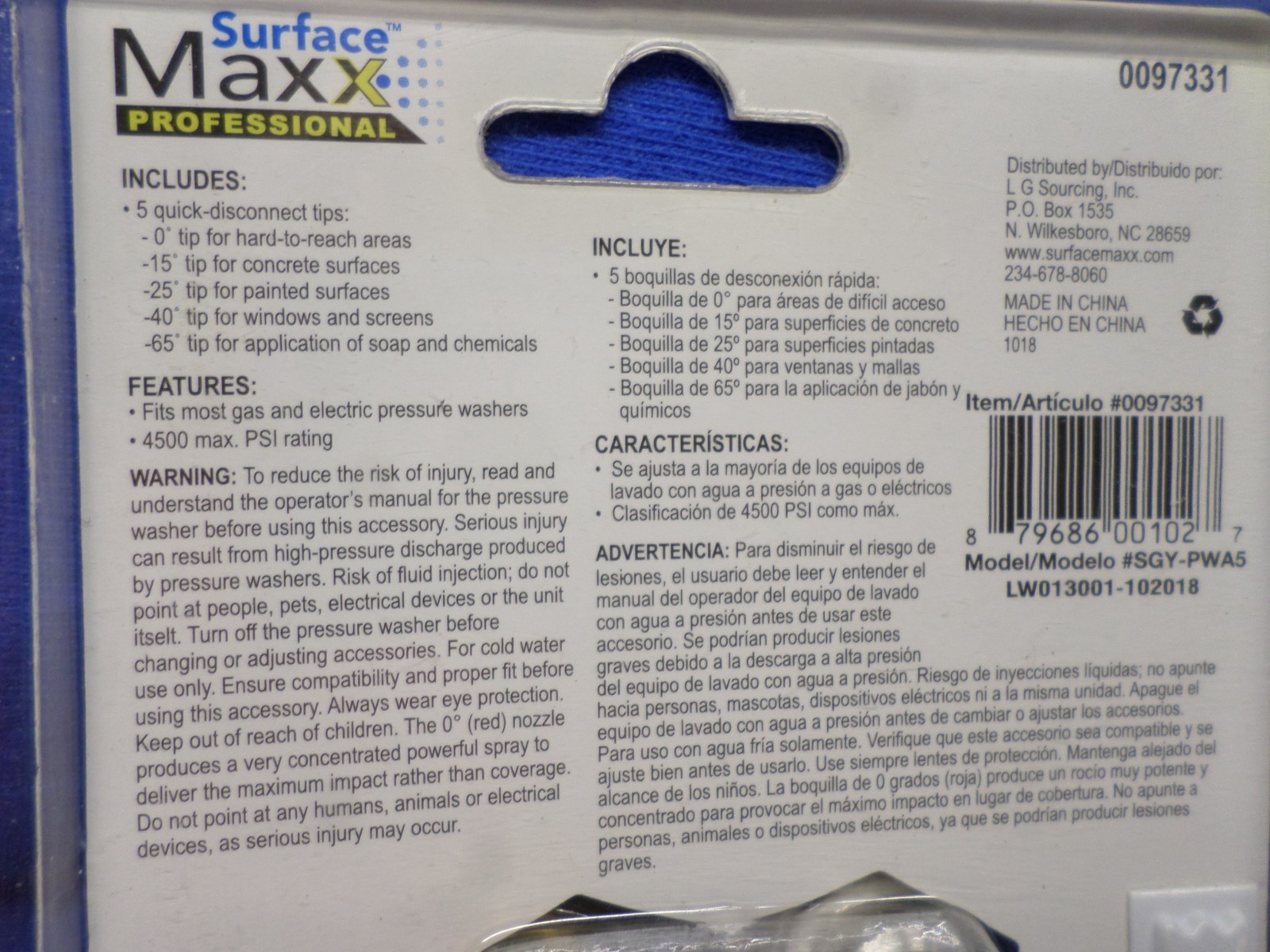 Surface Maxx Spray Tips for Gas or Electric Power Washer Max 4500 PSI 0097331