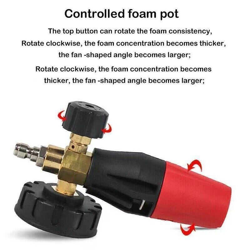 1/4″ Snow Foam Pressure Washer Gun Car Wash Soap Lance Cannon Spray Jet Bottle
