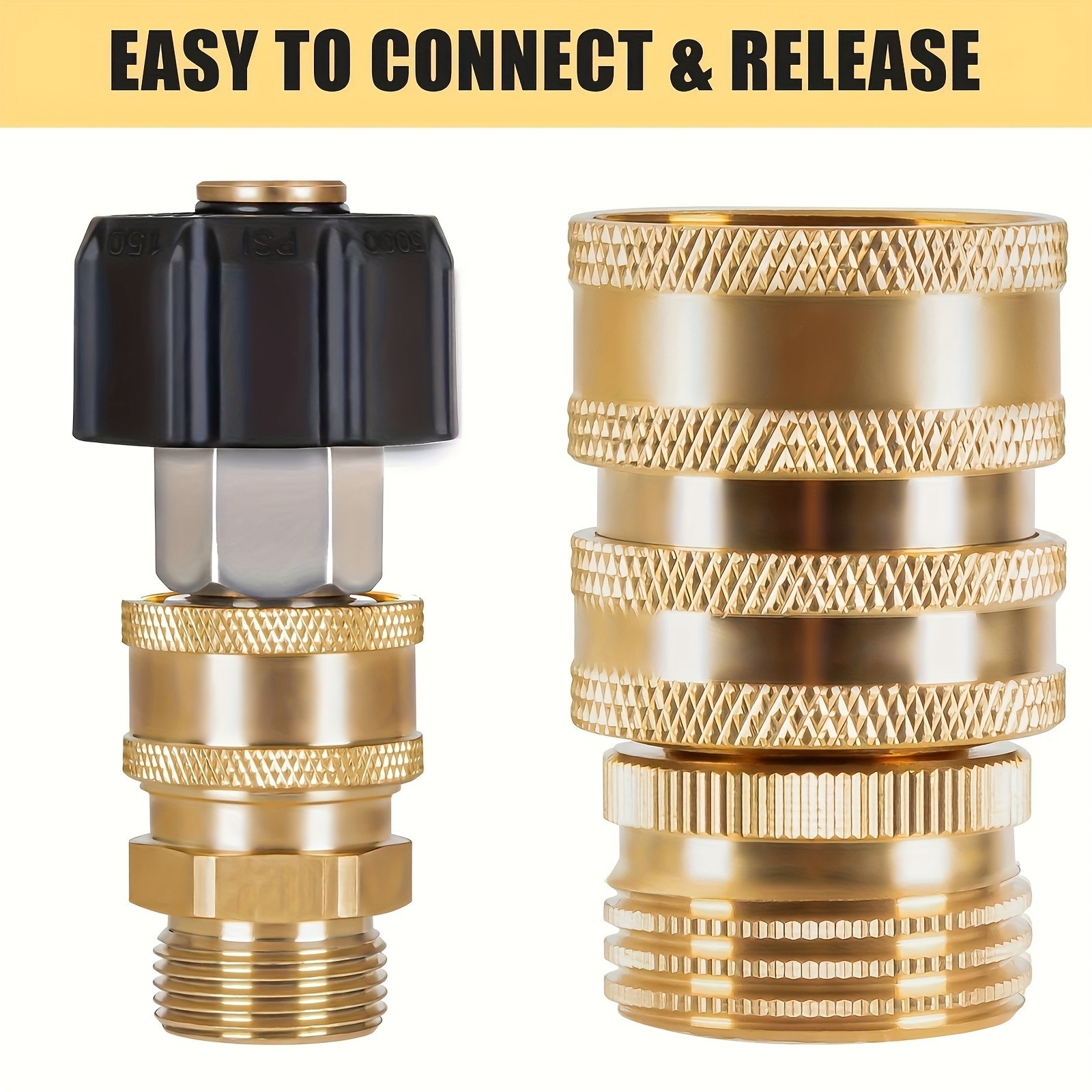 Brass Pressure Washer Quick Connect Kit – M22-14mm Adapter for Hose & Gun