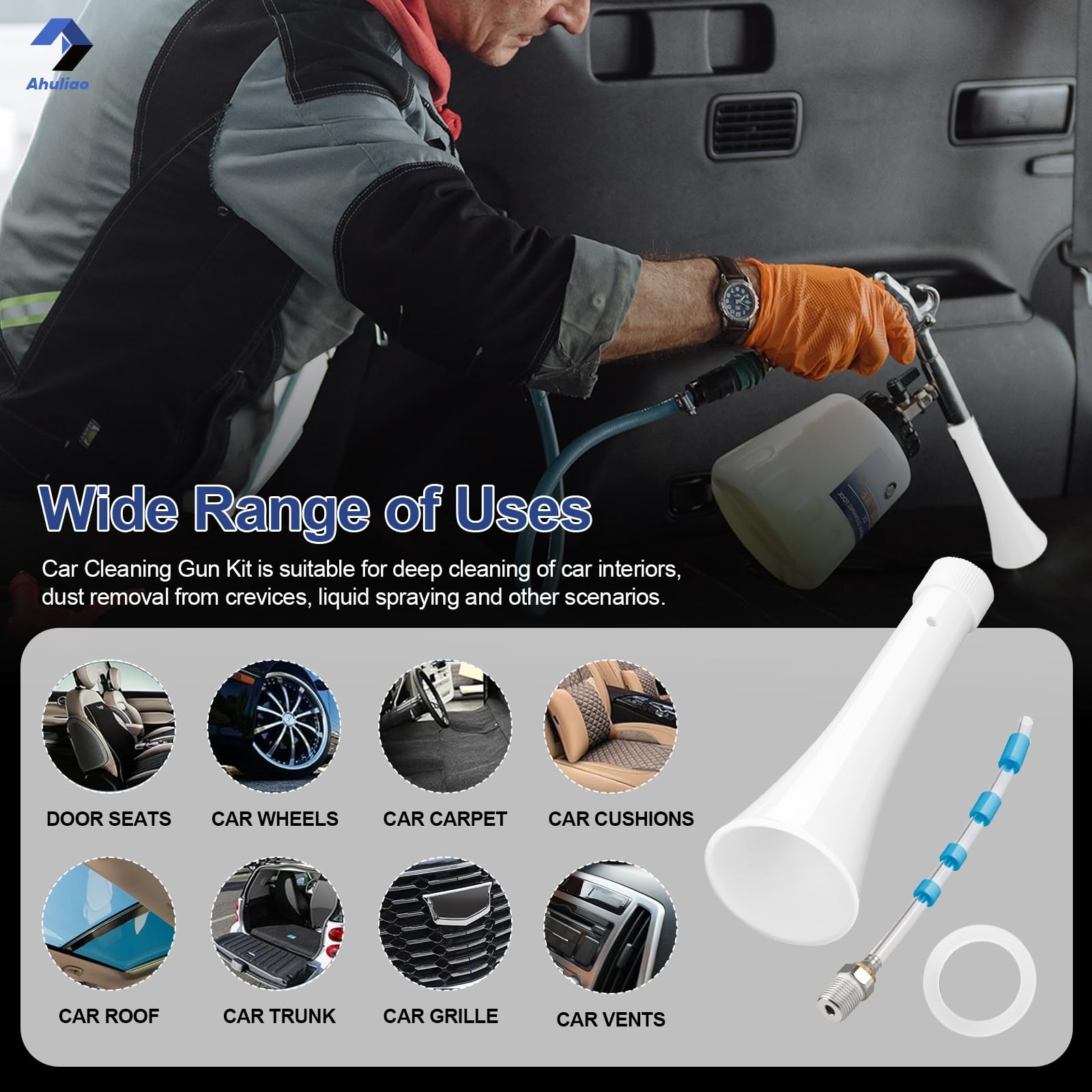 Ahuliao Car Cleaning Gun Kit for Classic Z-010 and Air Blow…