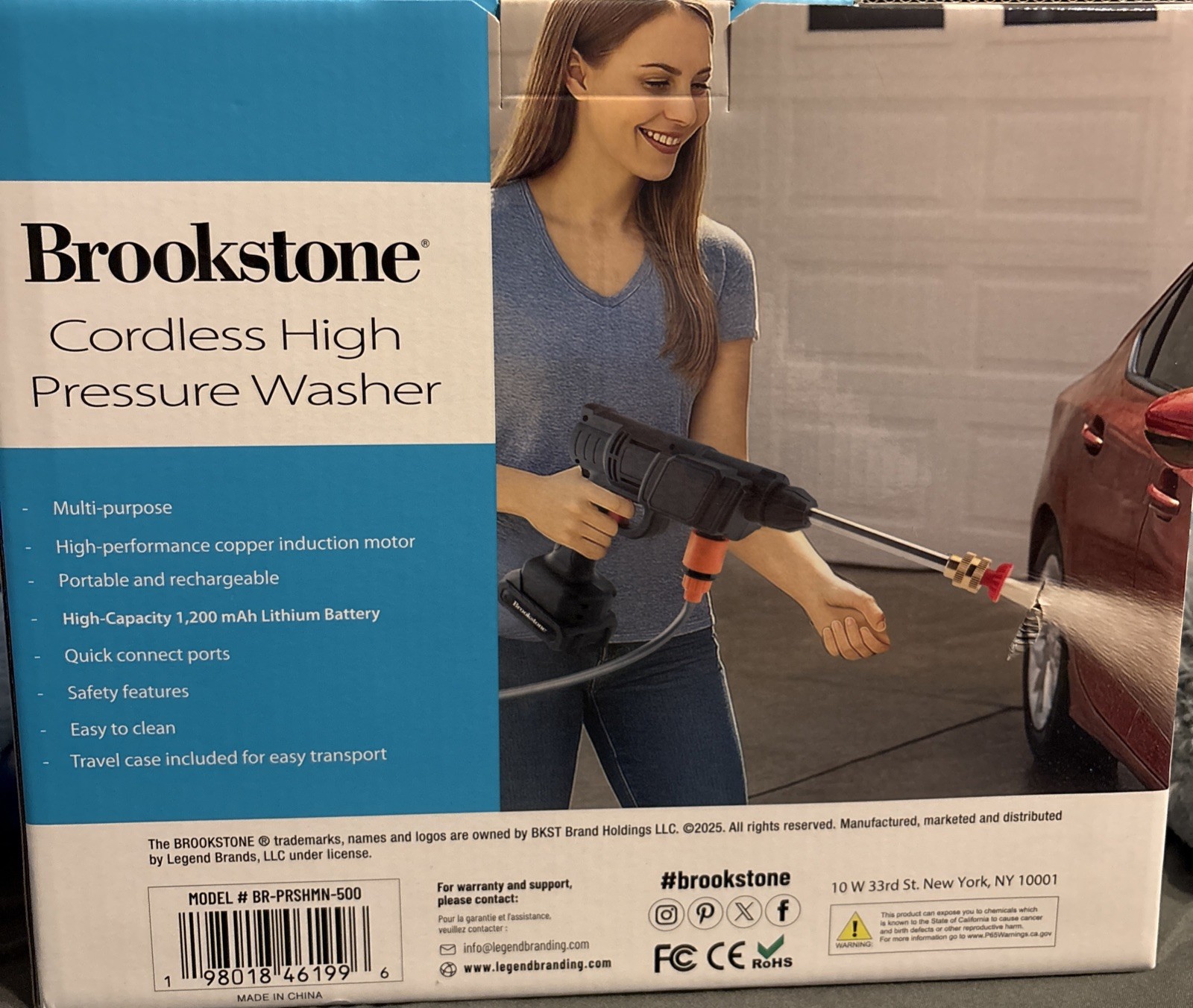 Brookstone Cordless High-Pressure Washer Portable Rechargeable – Brand New