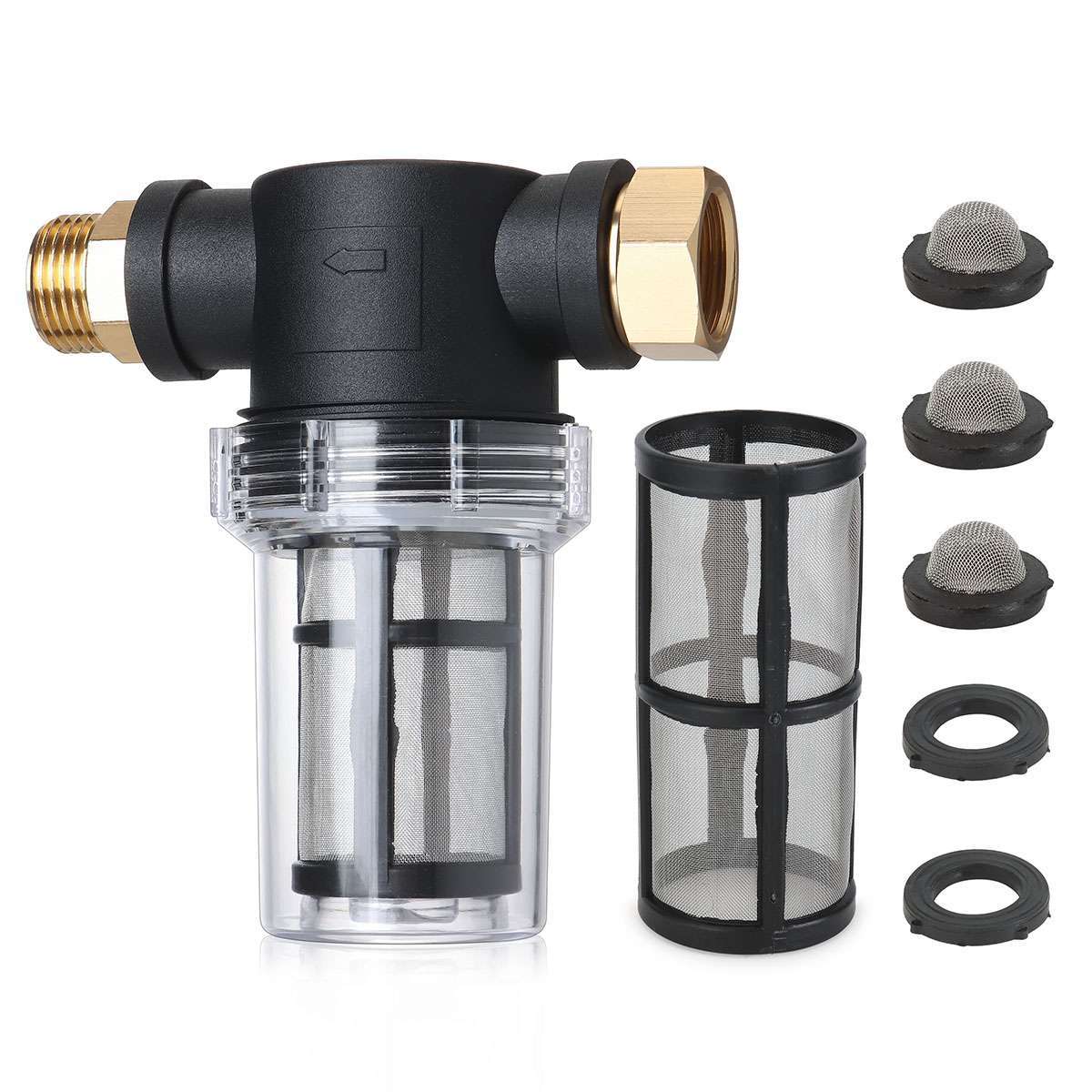 1/2Sets Water Garden Hose Inlet Filter Pressure Washer Washing Machine Sediment