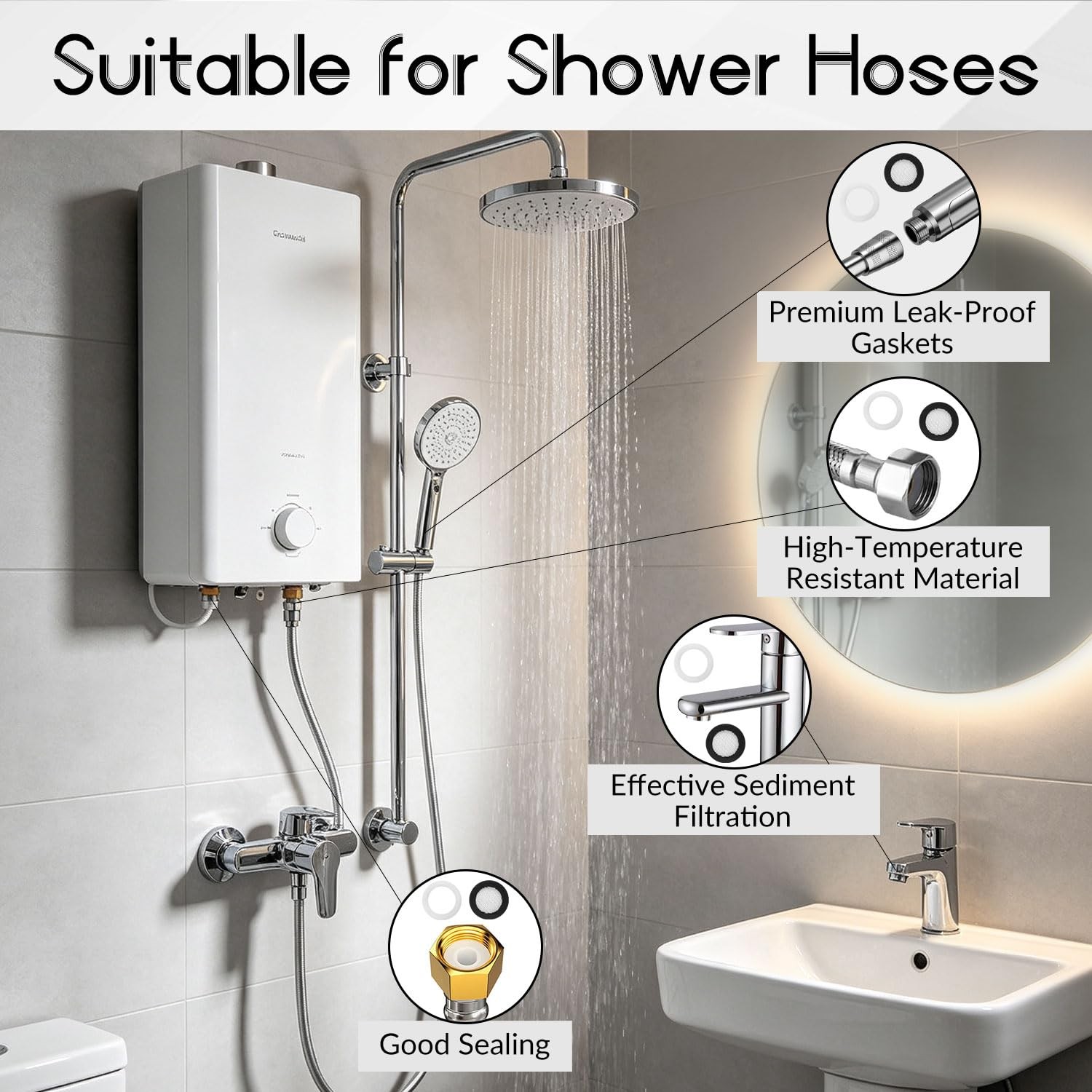 25Pcs Stainless Steel Water Filter Hose Washer 19mm OD x 12mm ID x 3mm