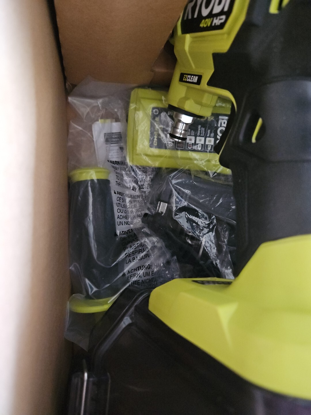 Ryobi RY124052K 40V HP Brushless EZClean 600PSI 0.7 GPM Cold Water Cleaner Kit.