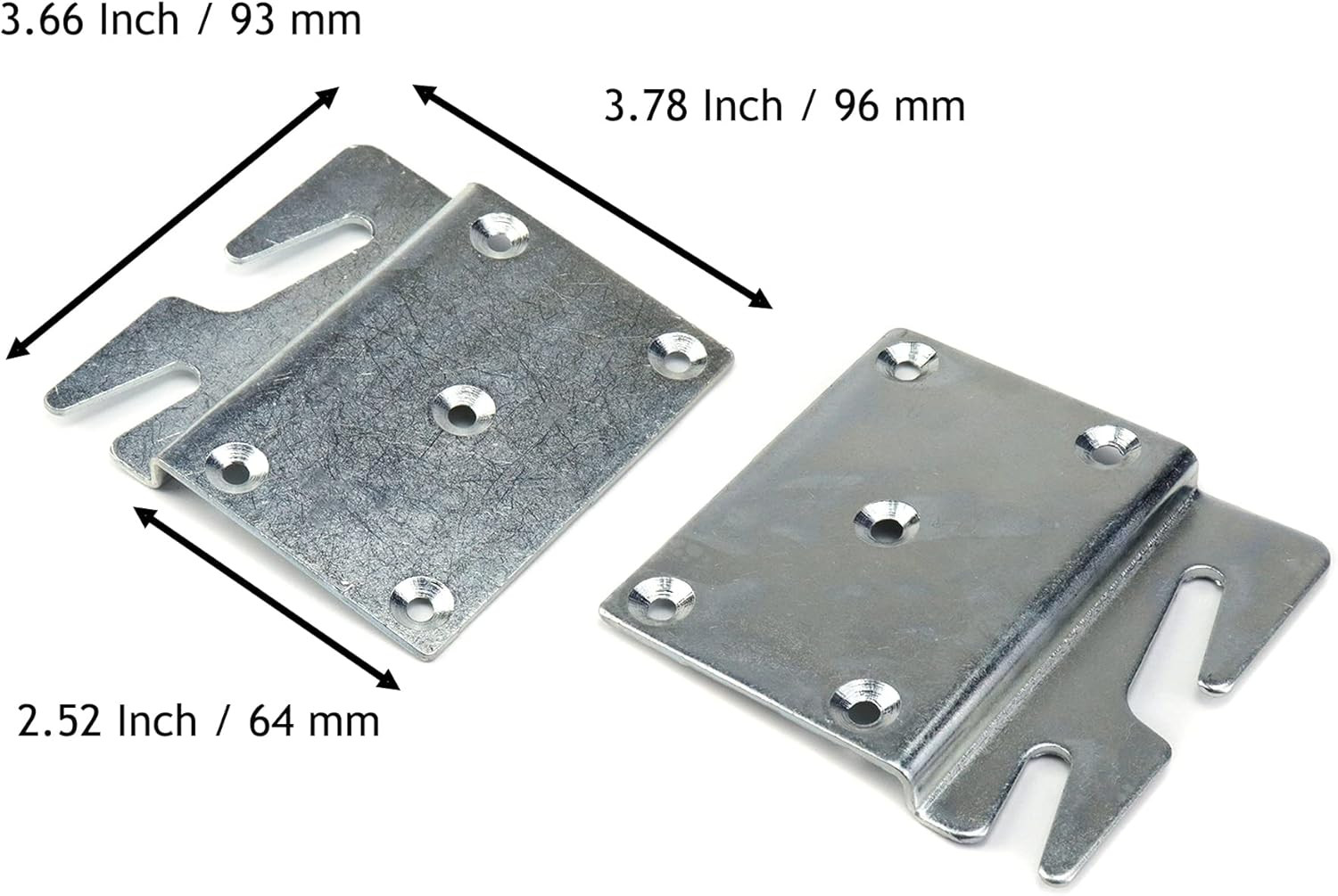 4 PCS Heavy Duty Wood Bed Rail Hook Plates with Screws for Headboard & Footboard