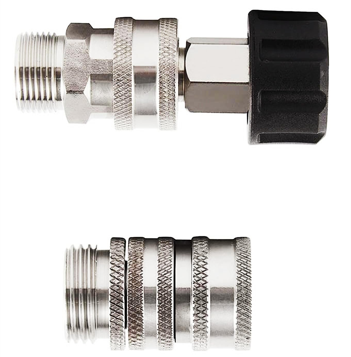 8 PCS Stainless Steel Pressure Washer Quick Connect Kit M22 14mm To 3/8″ 3/4″