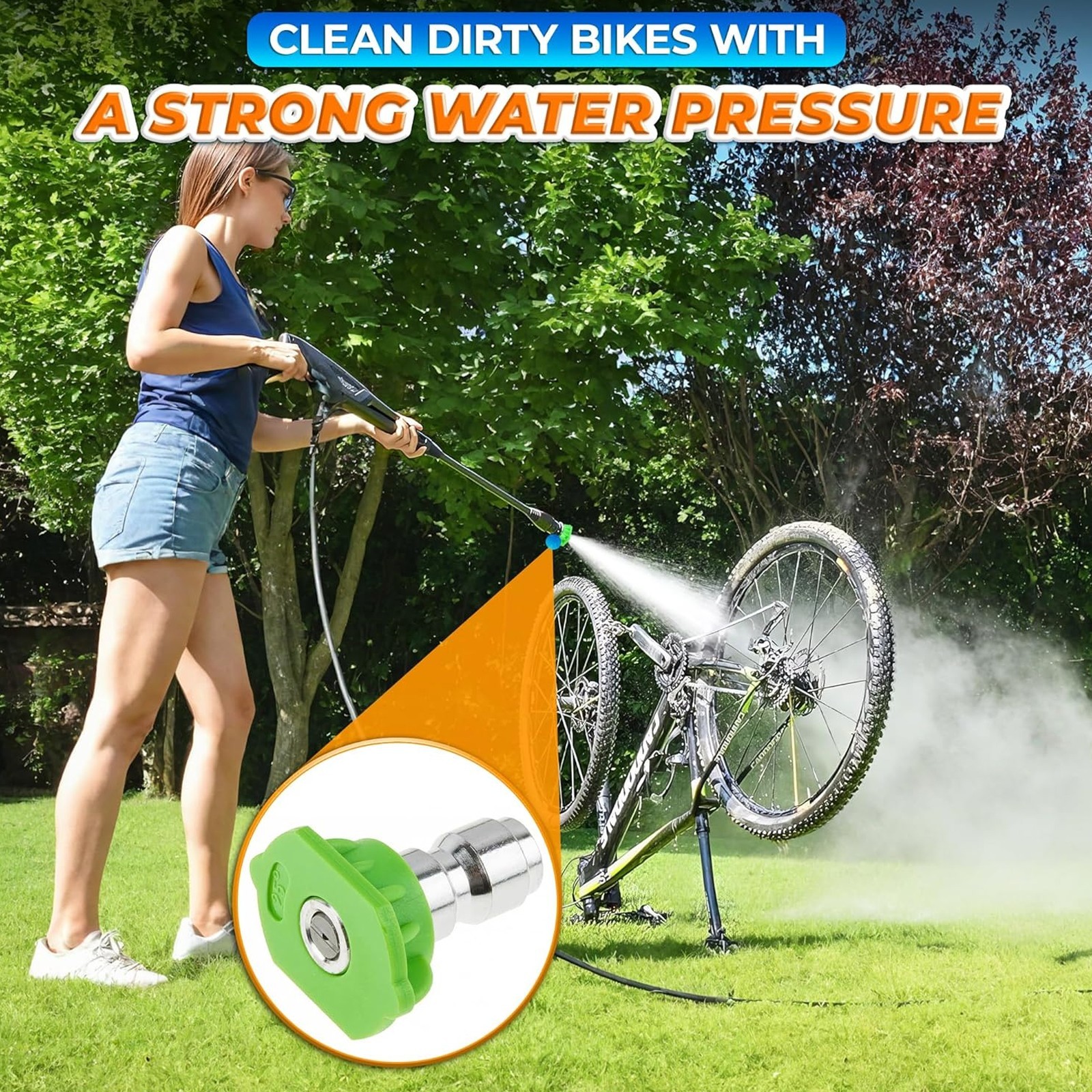 5-Piece Pressure Washer Nozzles-Multiple Spray Angles for Car & Outdoor Cleaning