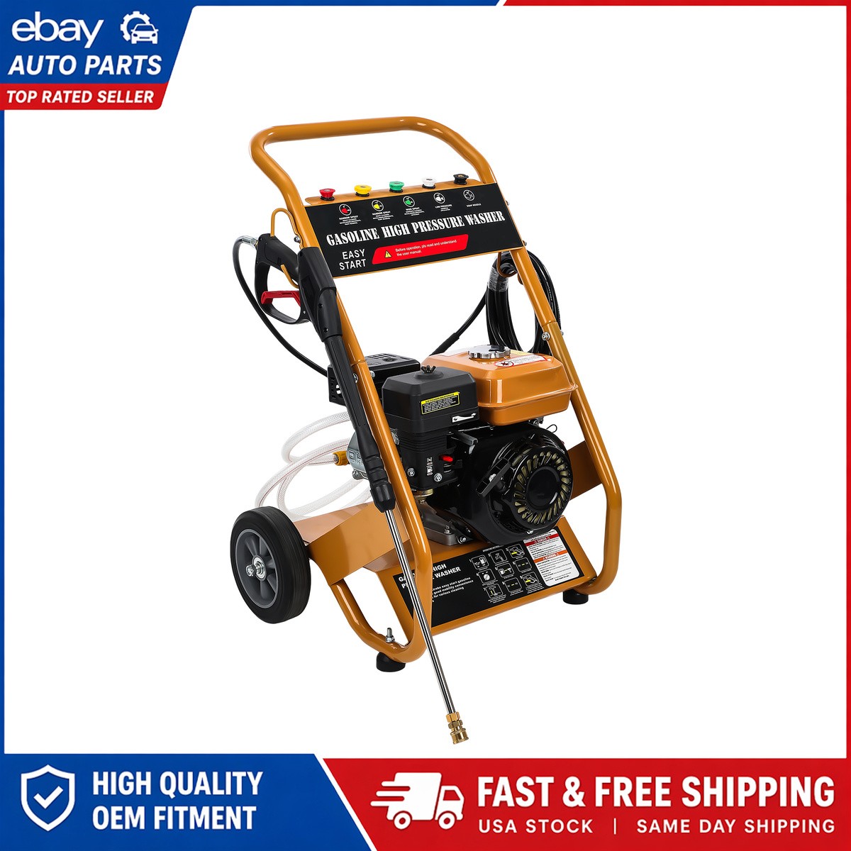 3950 PSI Gas Pressure Washer 5 Nozzles Gas Powered Washer 6.5HP 2.6 GPM Gasoline