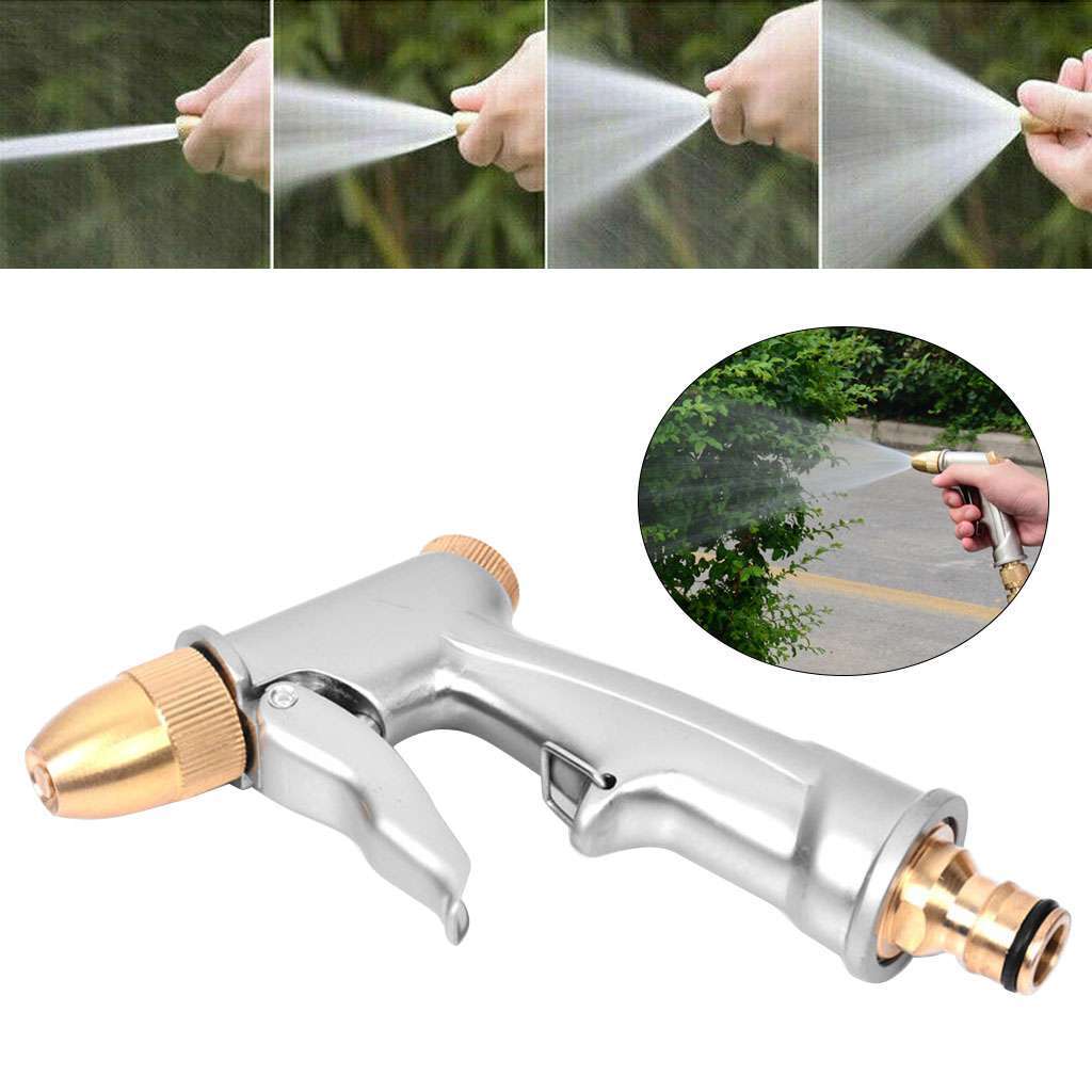 High Pressure Water Spray Gun Metal Brass Nozzle Wash Hose Pipe Car Garden Lawn