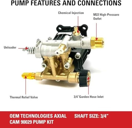 OEM Technologies 90029 Replacement Pressure Washer Pump Horizontal 3400 PSI