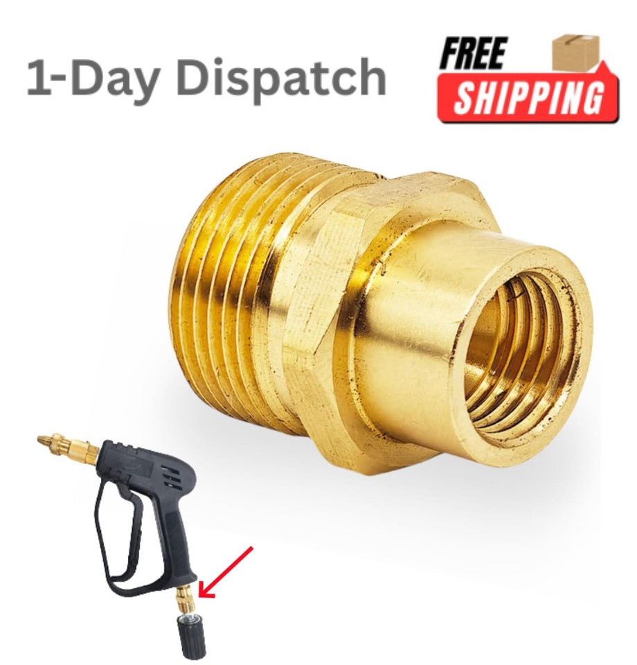 Selxran M14 Female to M22 Male Brass Hose Connector Adapter