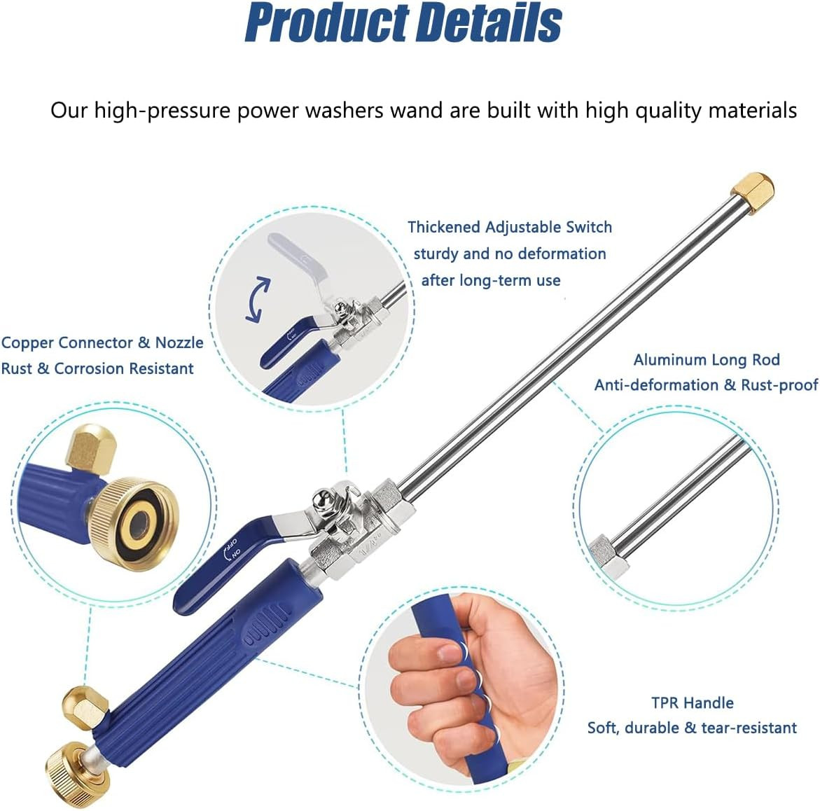 Hydro Jet High Pressure Power Washer – Magic Power Washer Extendable Wand, Flexi