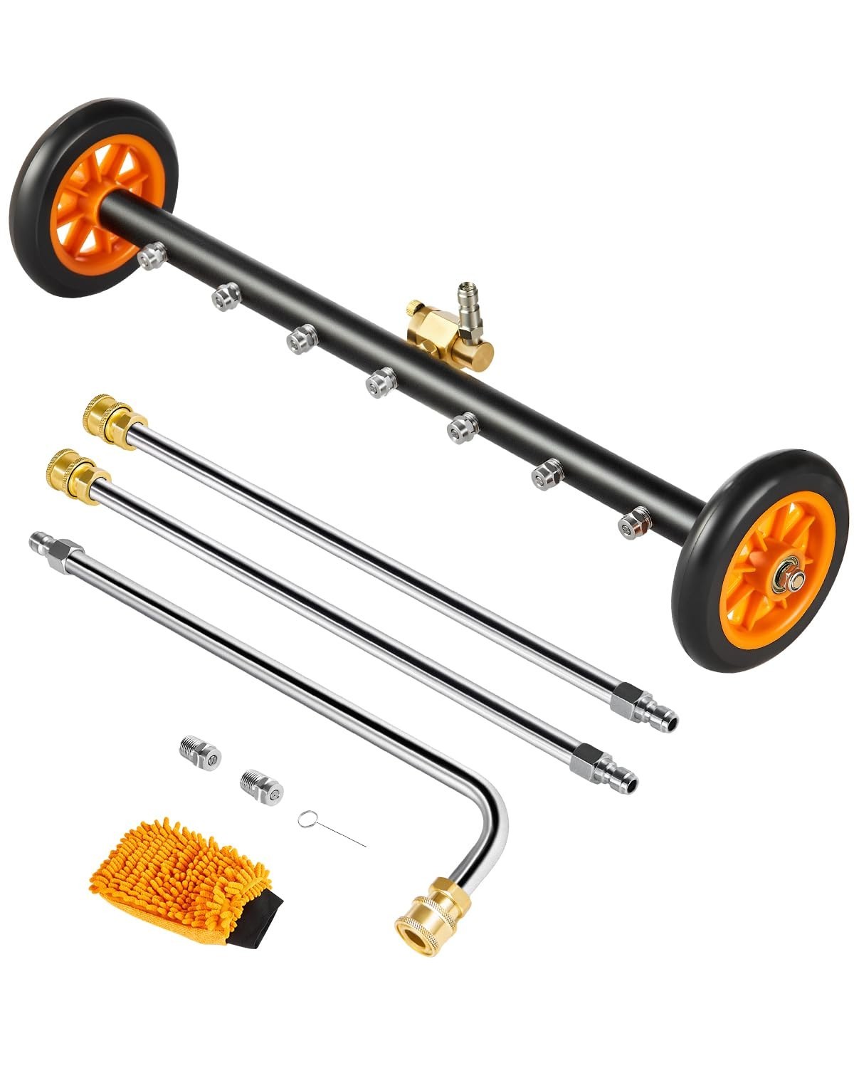24″ Pressure Washer Undercarriage Cleaner – 4000 PSI, Stainless Steel, 7 Nozzles