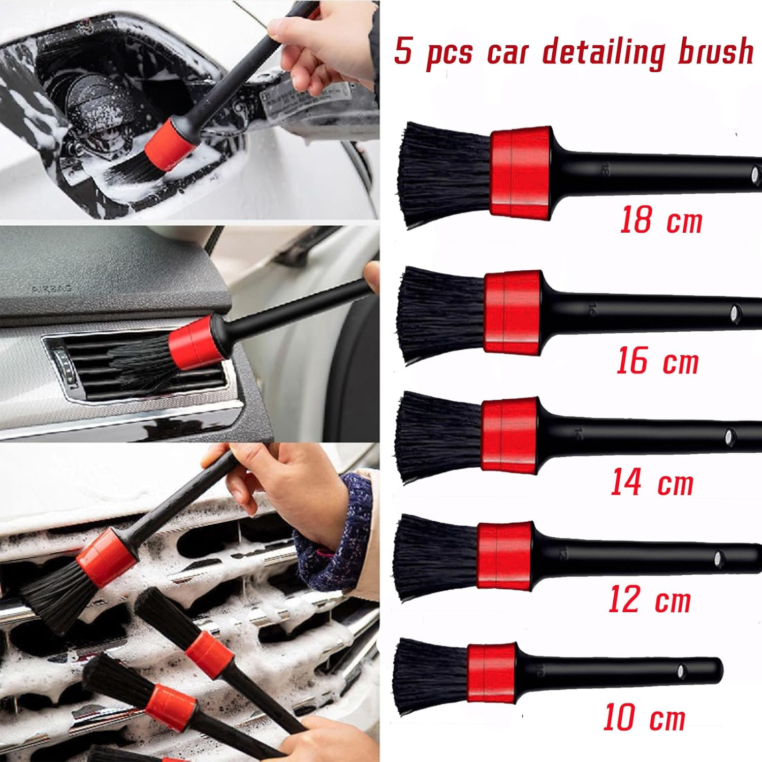10Pcs Auto Car Detailing Brush Set,Car Interior Cleaning Kit,Including 5Pcs Car