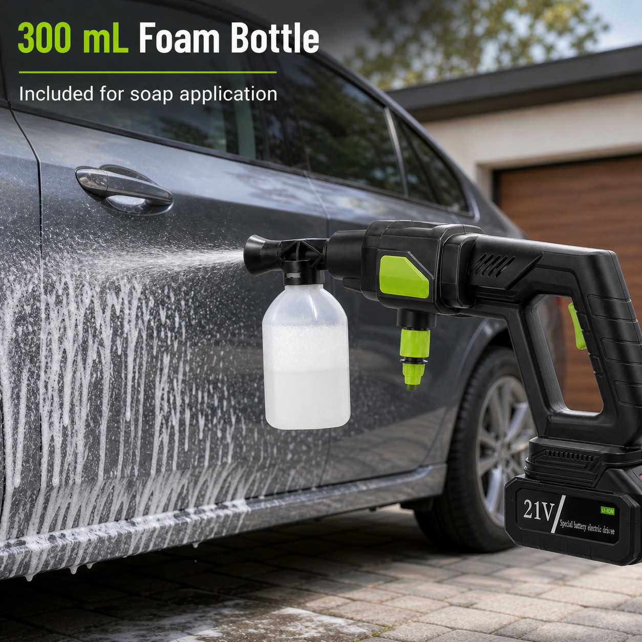 21V Cordless Pressure Washer Portable Power Cleaner Car Wash w/ Battery & Case
