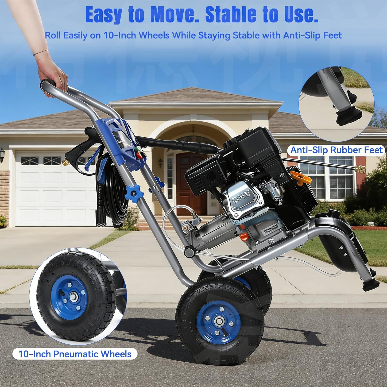 3500PSI Gas Pressure Washer, 212CC / 2.3GPM / 7HP / 4-Stroke Gas Power Washer wi