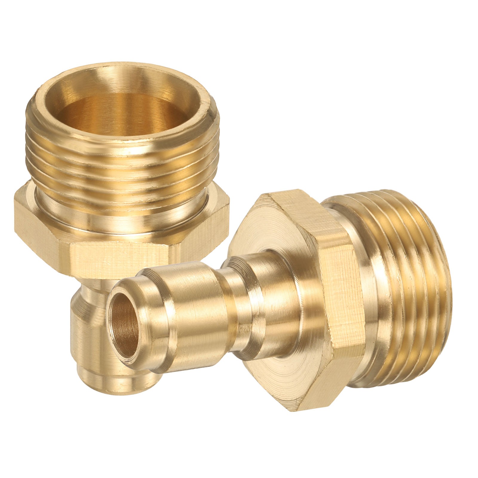 2Pcs Pressure Washer Adapter, 1/4″ Male Quick Plug to M22 15mm Female Brass