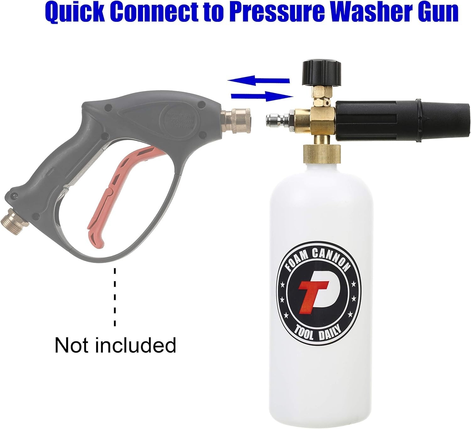 Tool Daily B07HC898GM 1L Foam Cannon with 5 Pressure Nozzle Tips