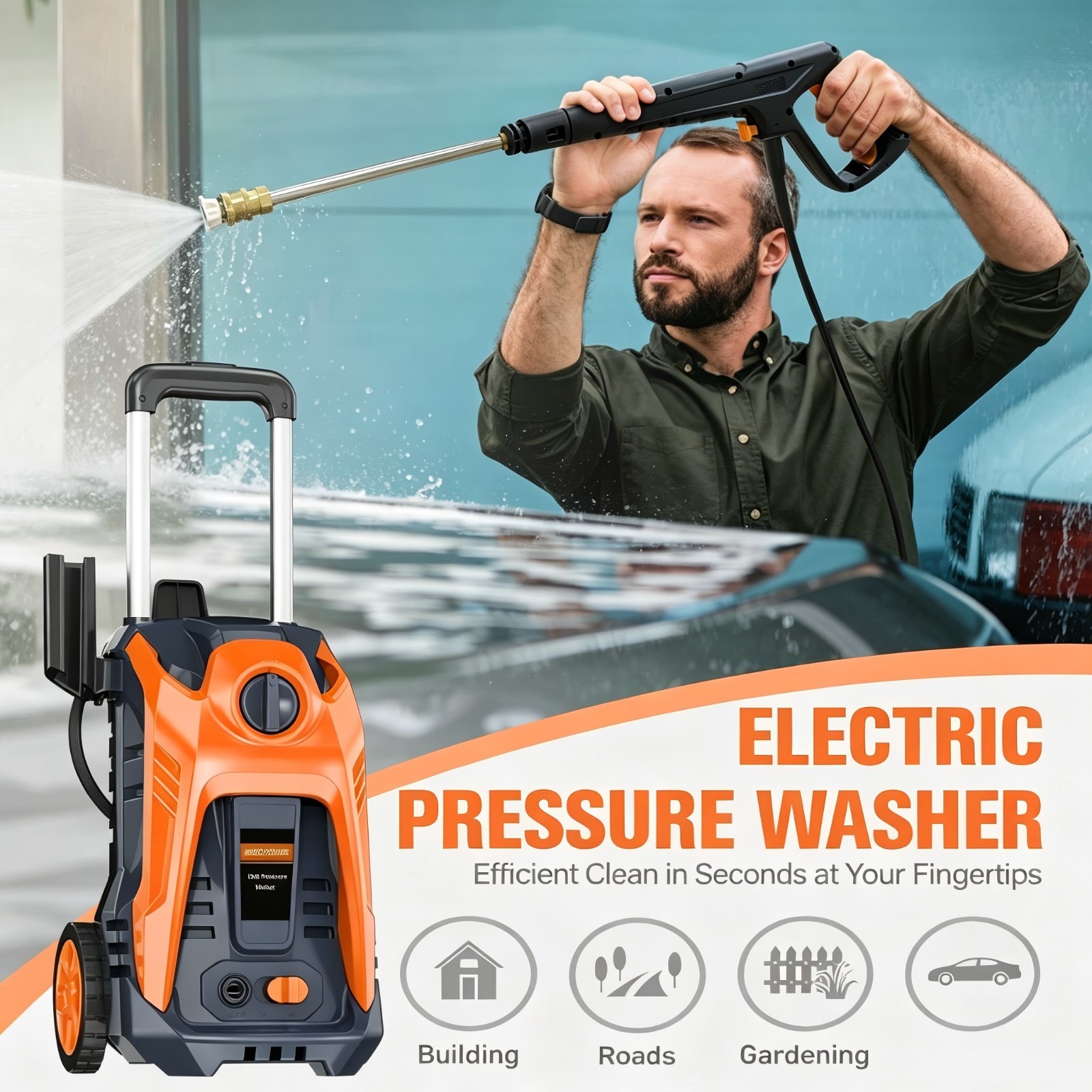 4200PSI 2.0GPM Electric Pressure Washer Portable Electric Power Cleaner Machine