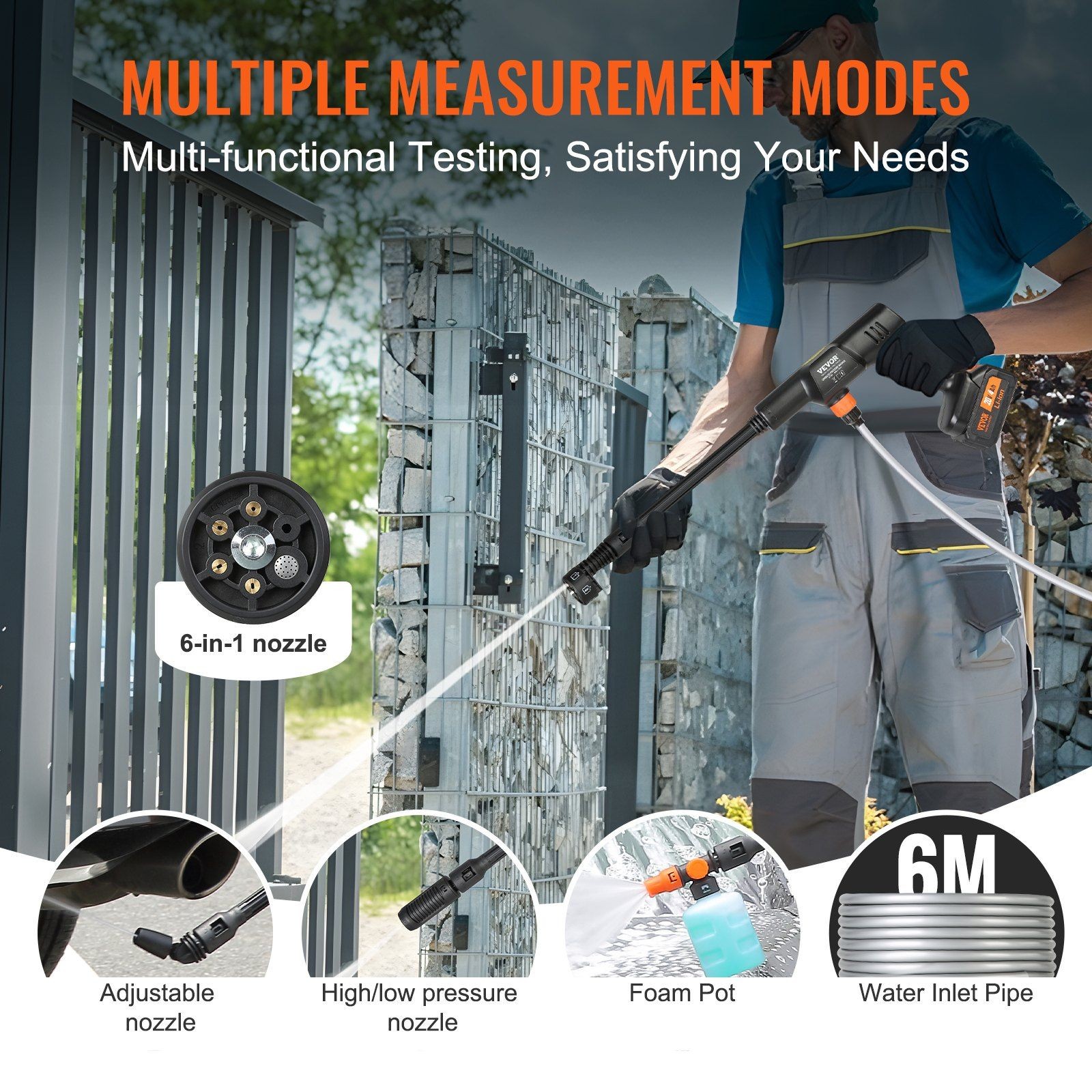 Rechargeable Brushless Washer 652PSI 1.0GPM Cordless 4.0Ah 3-Mode