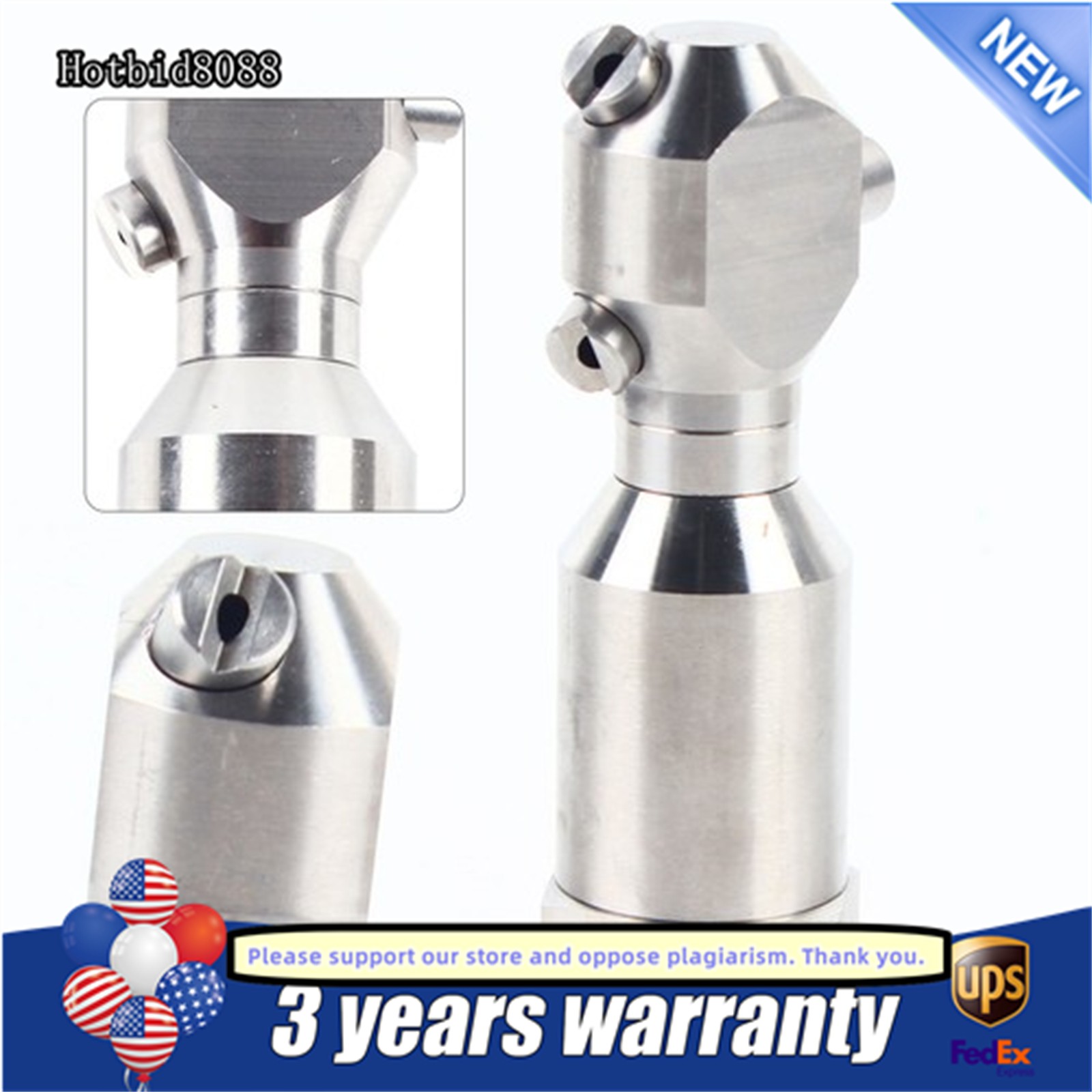 1″ Continuous Cleaning Jetting Nozzle Rotary Spinning Drain Sewer Jetter Nozzles