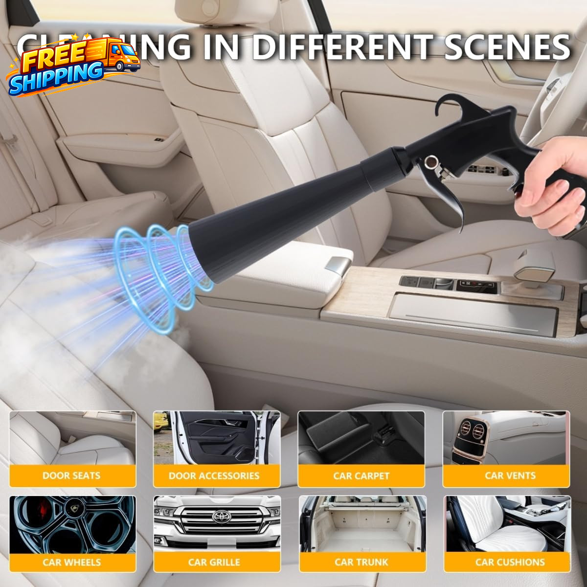 Tornado Detailing Car Cleaning Gun with Metal Nozzle Interior Drying Air Gun