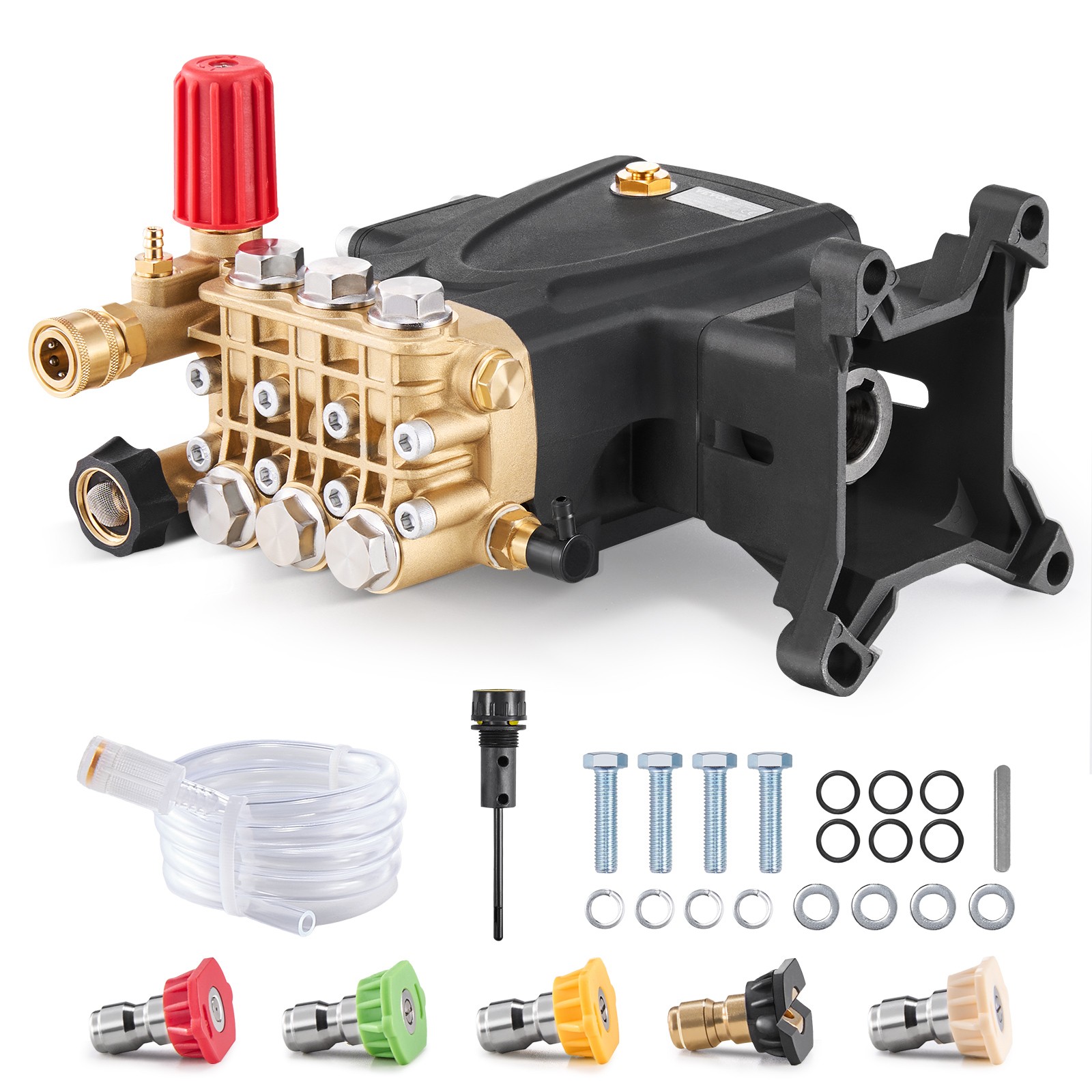VEVOR Pressure Washer Pump 1″ Shaft Horizontal Triplex Plunger 4000 PSI 4.0GPM