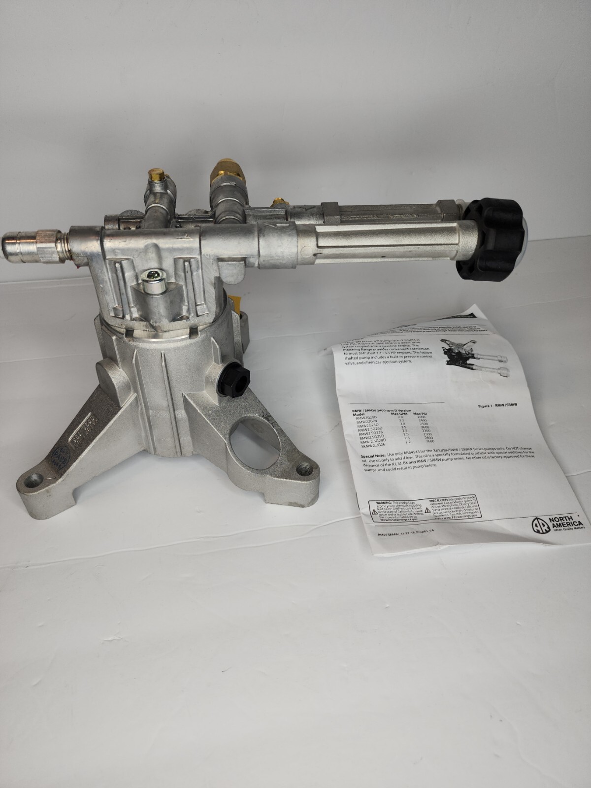 New AR Blue Clean 2600 Psi Triplex Plunger Pumps Ez Start 2.2/2600 PSI Sliver