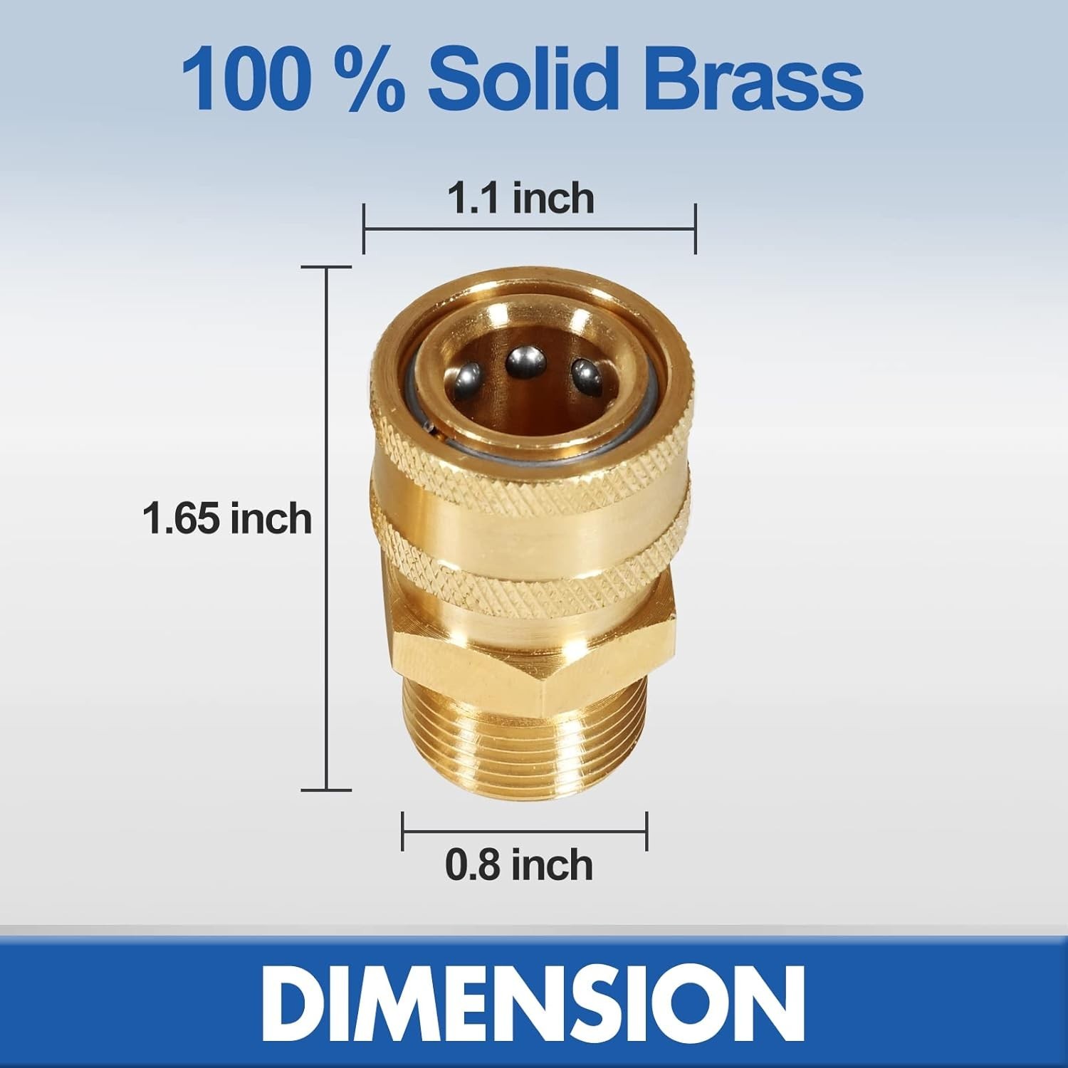 TOOLCY 4000 psi Power Washer Adapters M22-14mm Male to 3/8” Socket Coupler