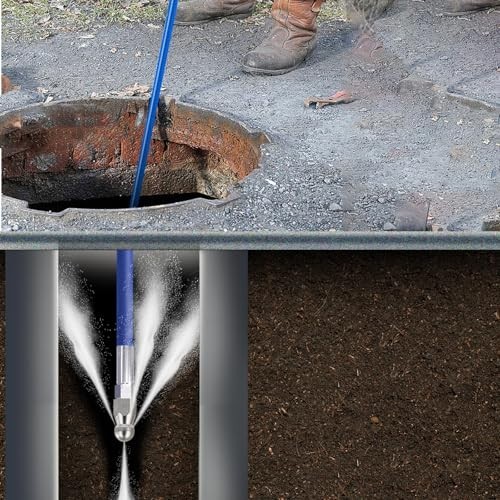 150FT Sewer Jetter Kit for Pressure Washer, 5800 PSI Drain Cleaner Hose & Nozzle