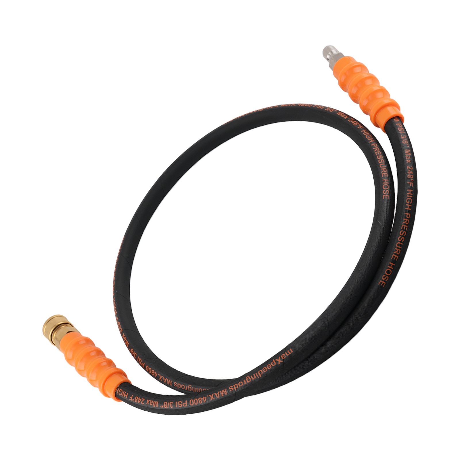 3/8″ Pressure Washer Hose 5FT 4800 PSI Heavy Duty Steel Braided Black Rubber