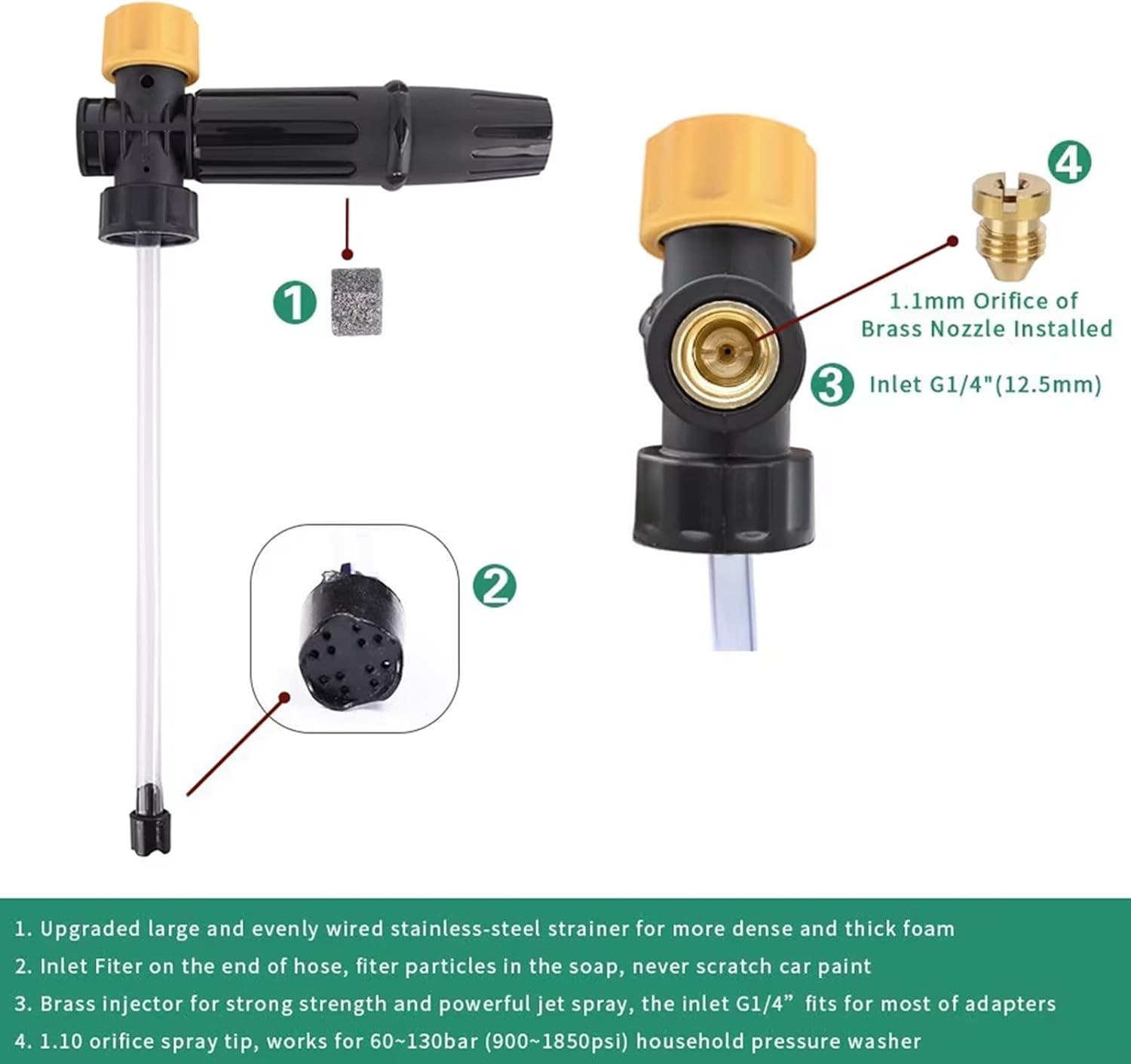 Eco-Friendly DIY Foam Cannon for Electric Pressure Washers – Dense Foam Output