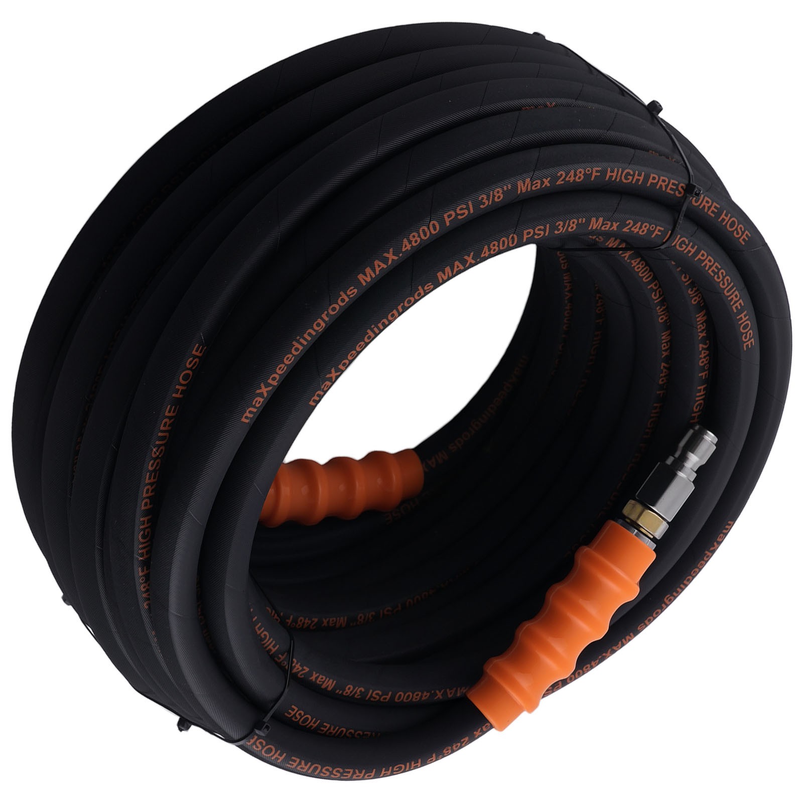 70FT 3/8″ Pressure Washer Hose 4800PSI Hot Cold Steel Wire Braid