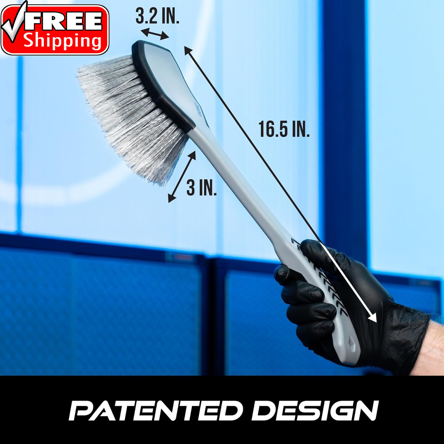 Car Wash Brush, Wheel and Fender Brush, Long Handle Tire Cleaner for Car Detaili