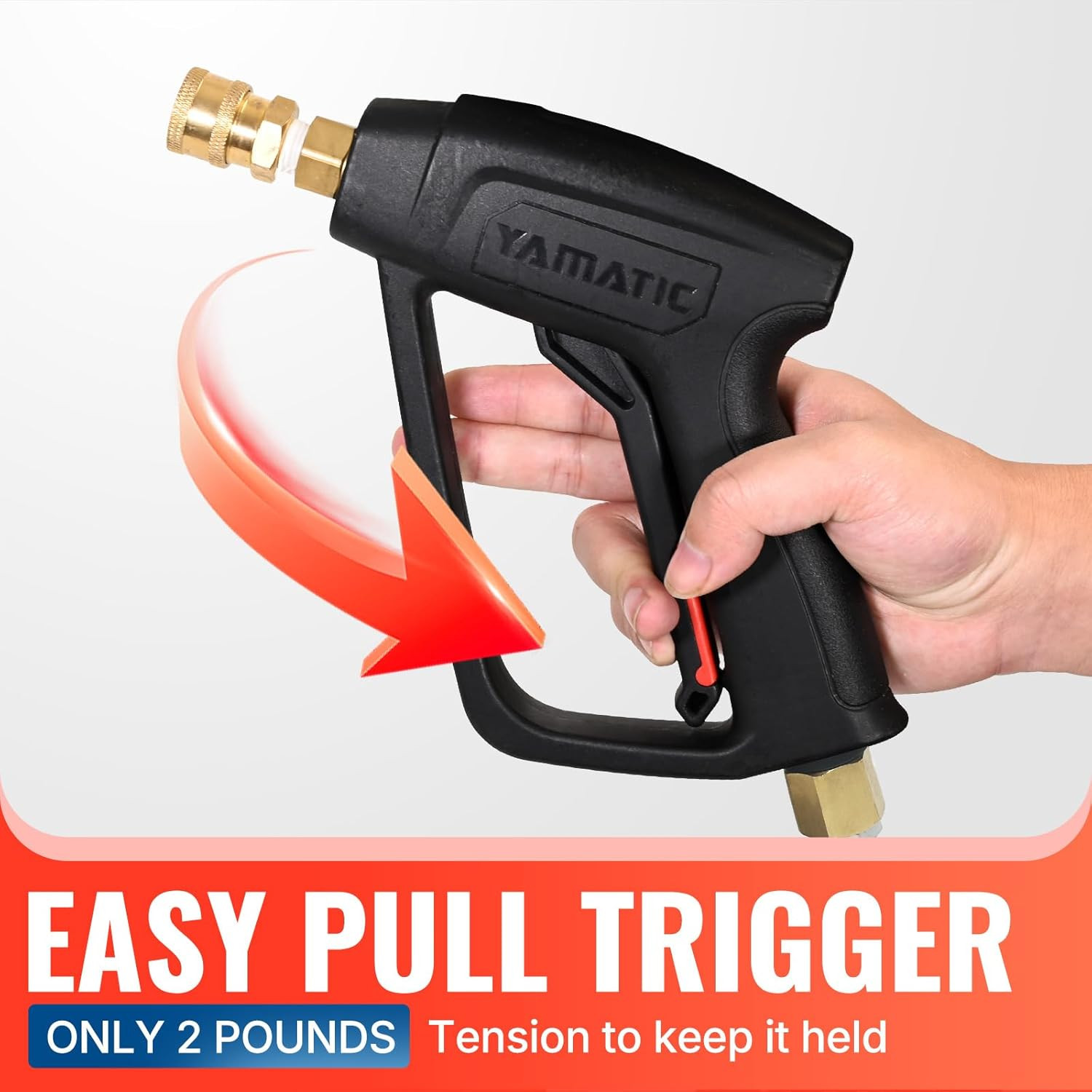 YAMATIC Pressure Washer Gun and 50FT Flexible Hose Stainless Steel Wand | 4000PS