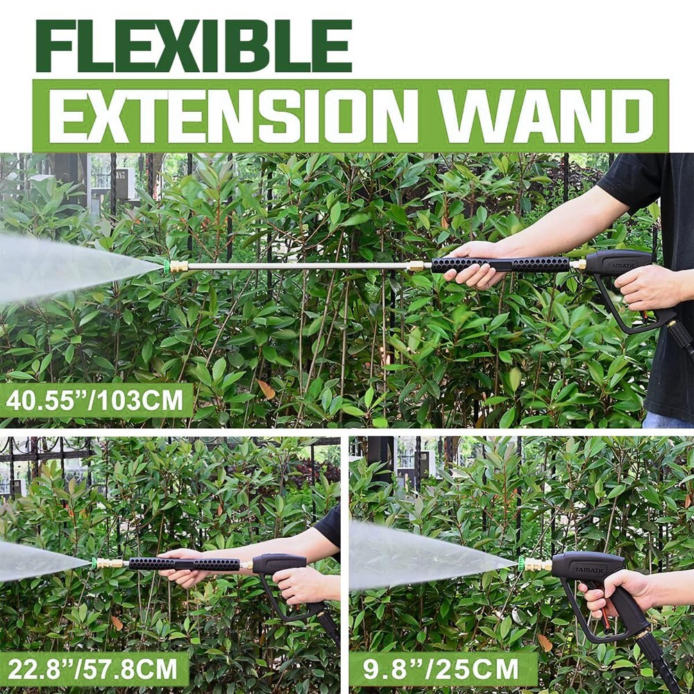 YAMATIC 4000 PSI Pressure Washer Wand and Gun with 1/4″ Quick M22 Male Inlet