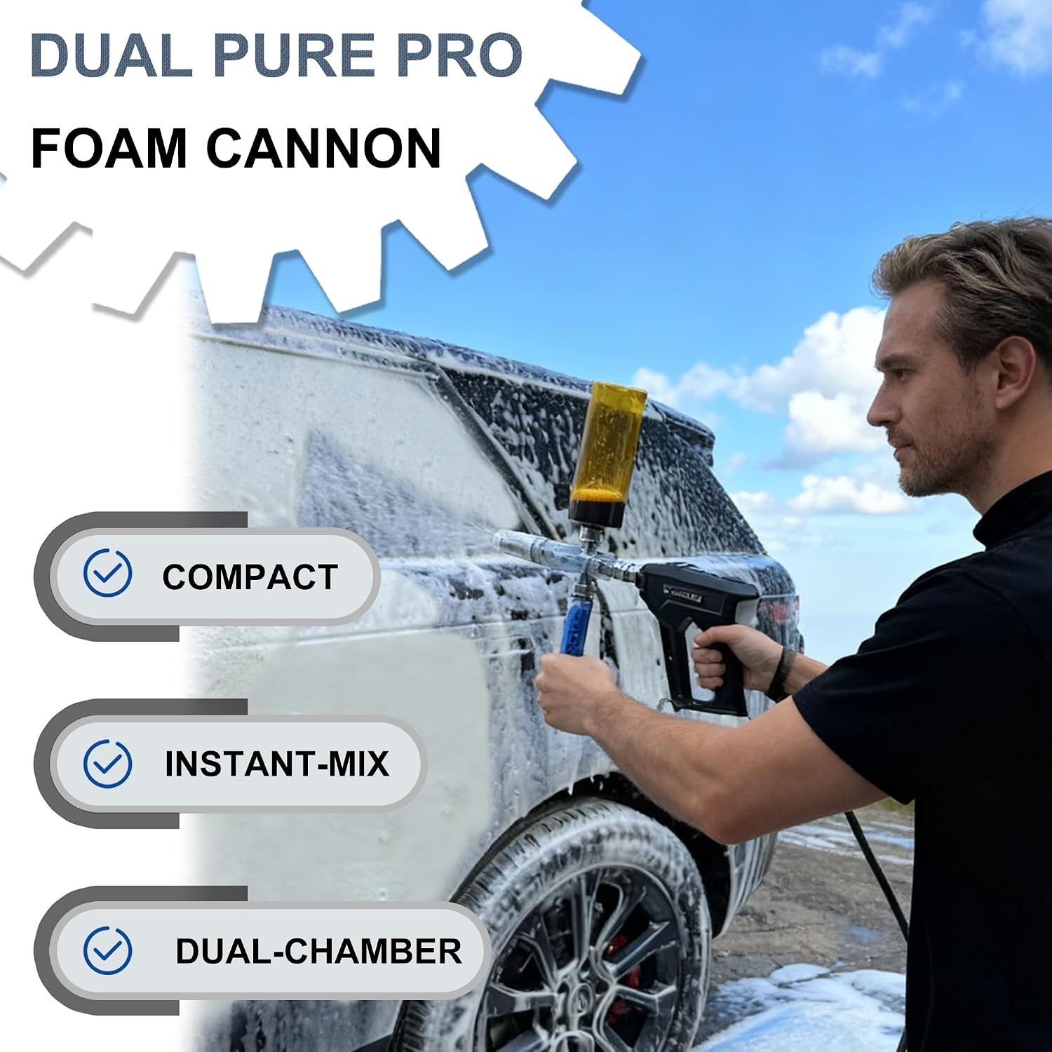 Dual Foam Cannon for Pressure Washer, Dual-Bottle Mini Soap Cannon, Foam Gun