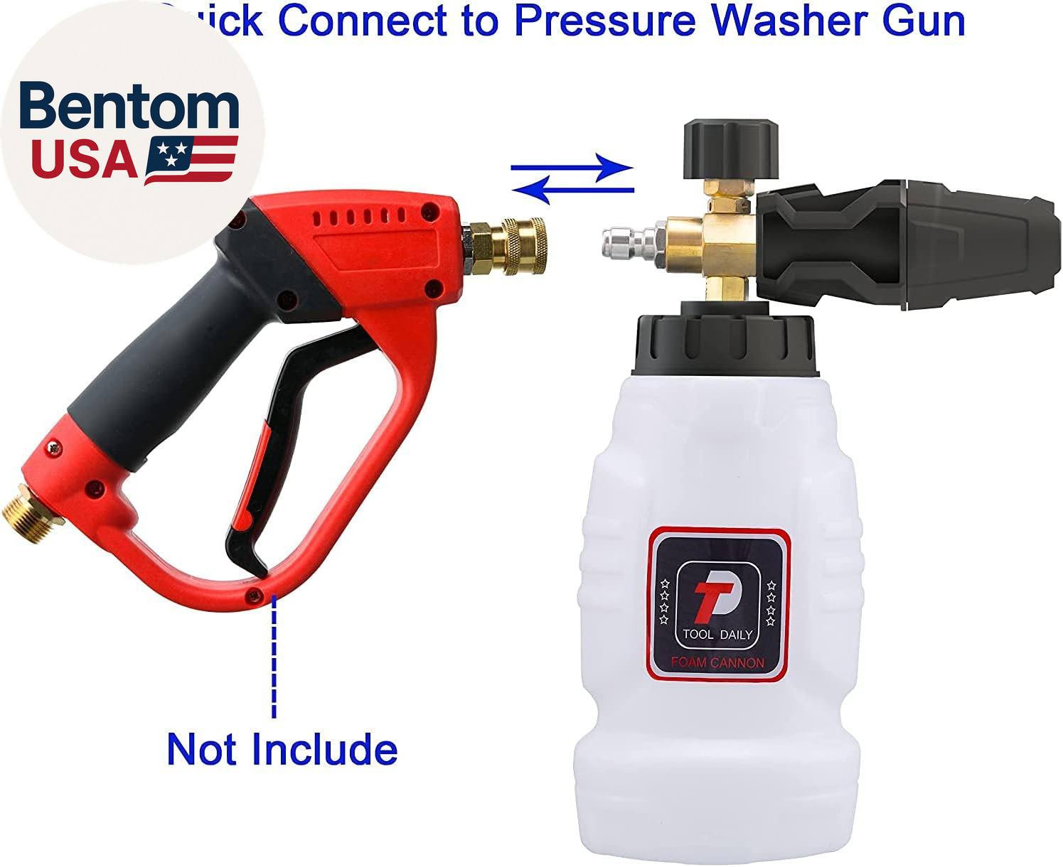 Foam Cannon, 1/4 Inch Quick Connect, Power Washer Foam Cannon with 5 Pressure Wa
