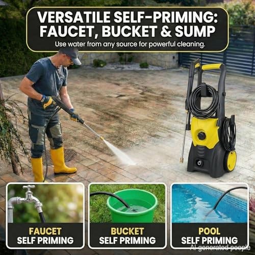 Pressure Washer 2000 PSI Electric Pressure Washer,The Cable Basic style Yellow