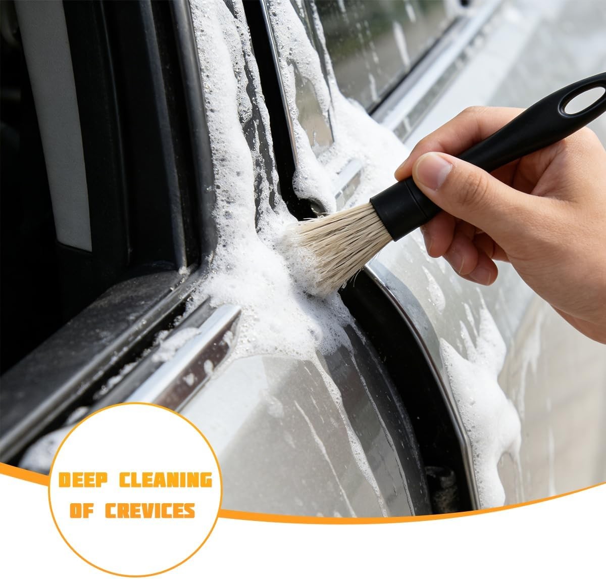 5PCS Car Detailing Brush Kit, Ultra Soft Boars Vehicle Detailing Duster Brush