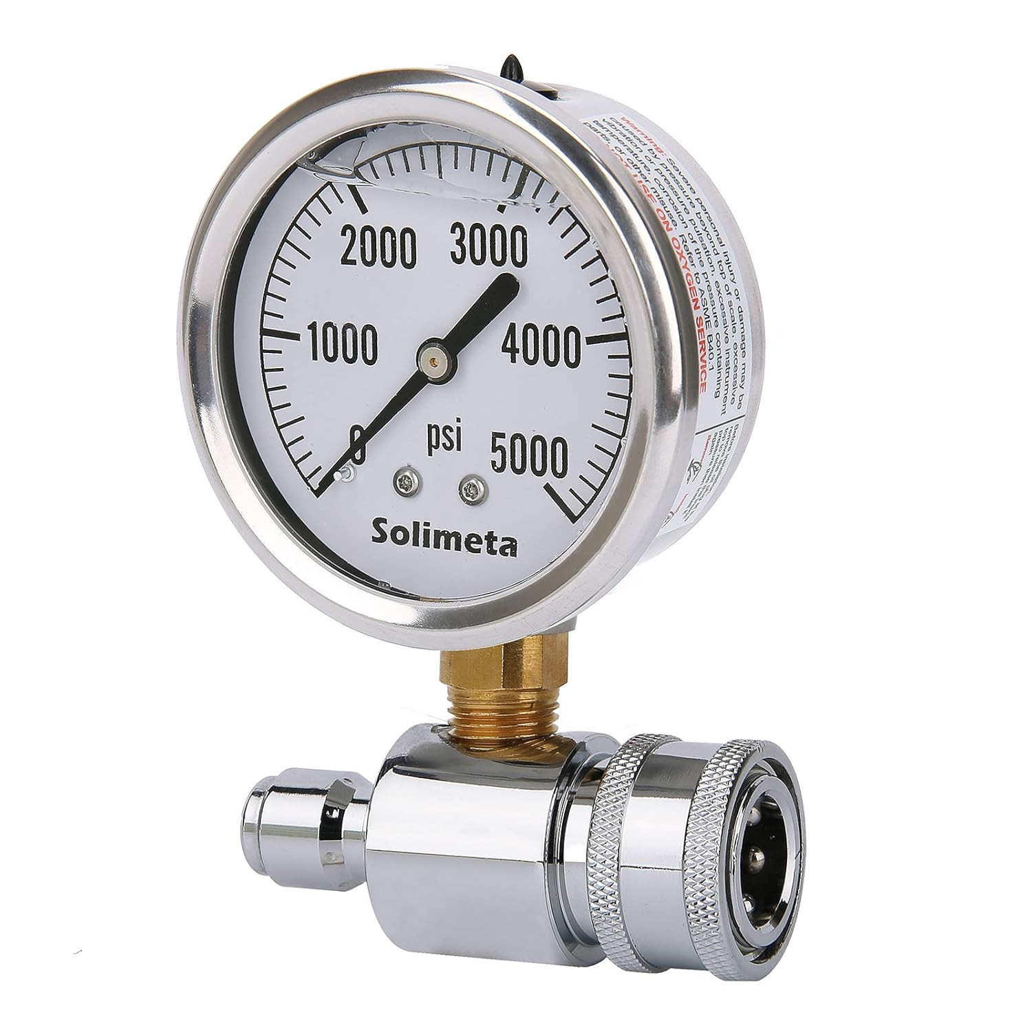2-1/2″ Pressure Washer Pressure Gauge Kit, 3/8 Inch Quick Connect, 5000 psi Pres