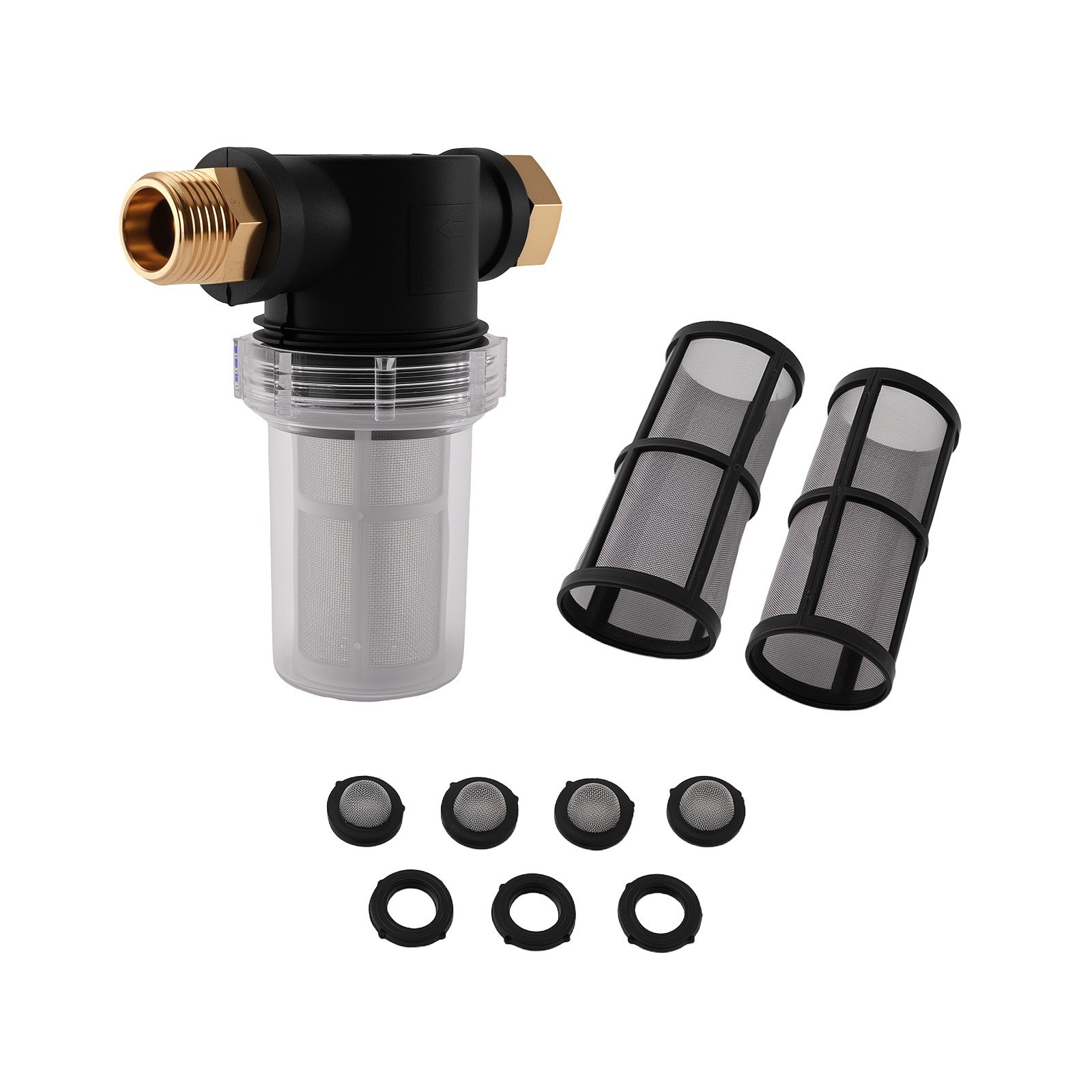 3/4″ Hose Inline Water Filter for Pressure Washer Sediment Screen Brass Thread