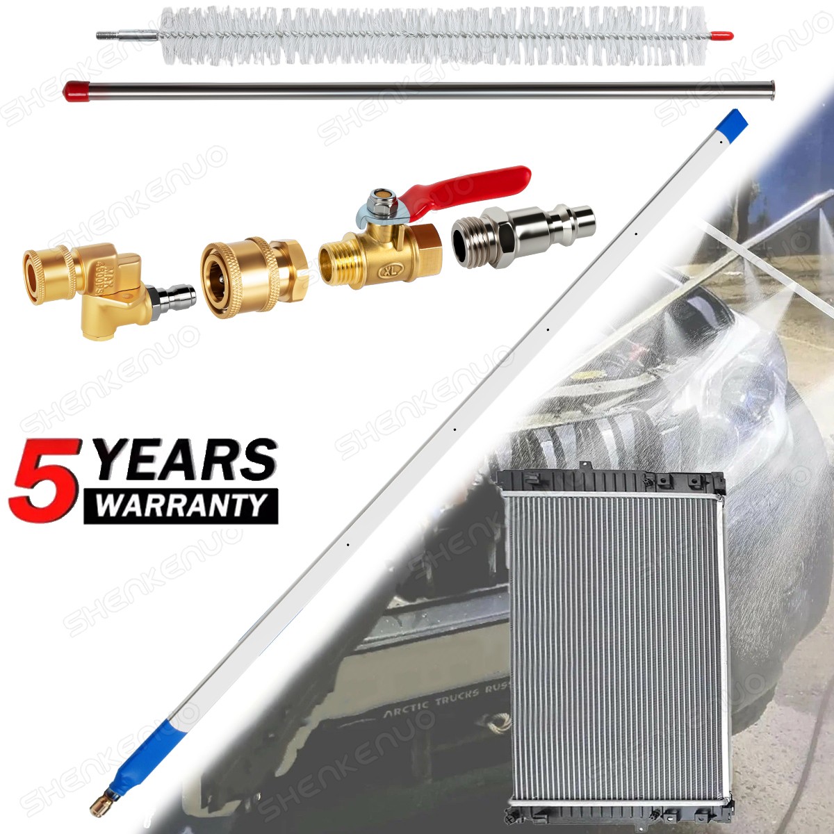 39” 100CM Car Radiator Cleaning Wand 25° Fan Nozzle Car Truck Power Washer Wand