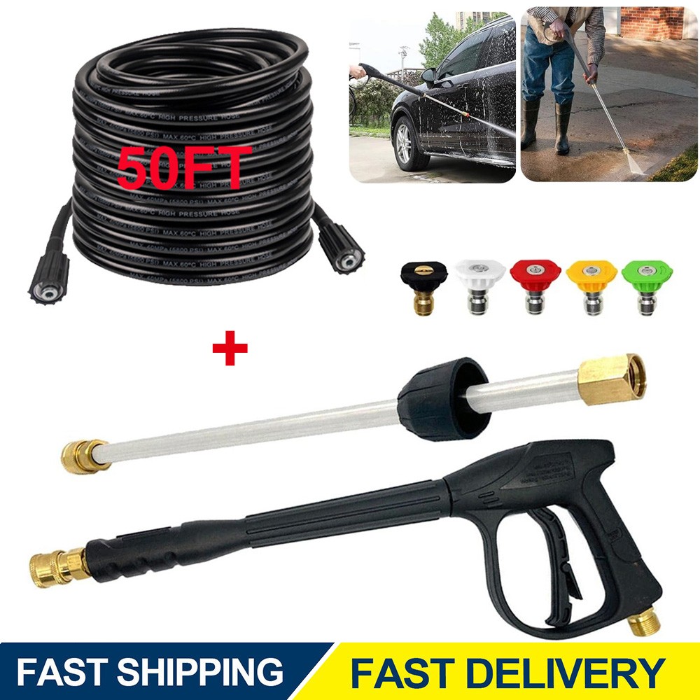 4000PSI High Pressure Car Power Washer Gun Spray Wand Lance Nozzle and Hose Kit