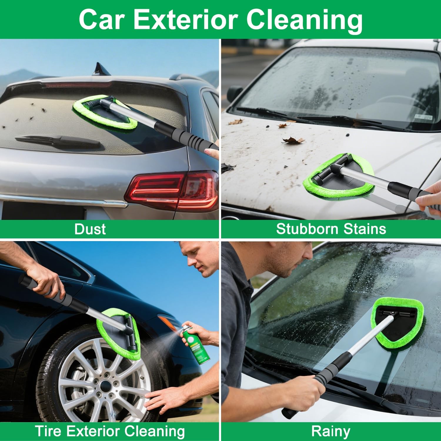 XINDELL Windshield Cleaner Tool – Car Interior Window Cleaning Kit with Exten…