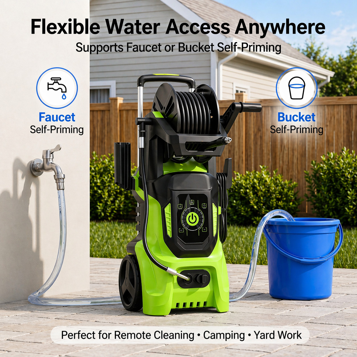 Pressure Washer 4500PSI-Max 3.2GPM with Adj-15-Level Touch Screen car,home,yard
