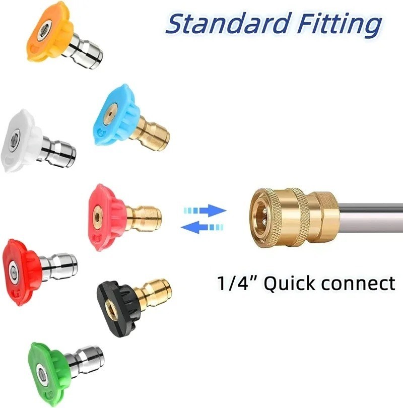 4000 PSI Pressure Washer Nozzle Tips – 1/4 Inch Quick Connect Multi-Degree