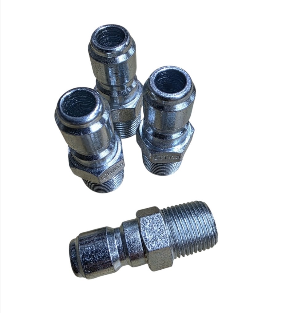 4- Pressure Power Washer Quick Connect Plug 3/8 in MPT x 3/8 in Zinc Steel