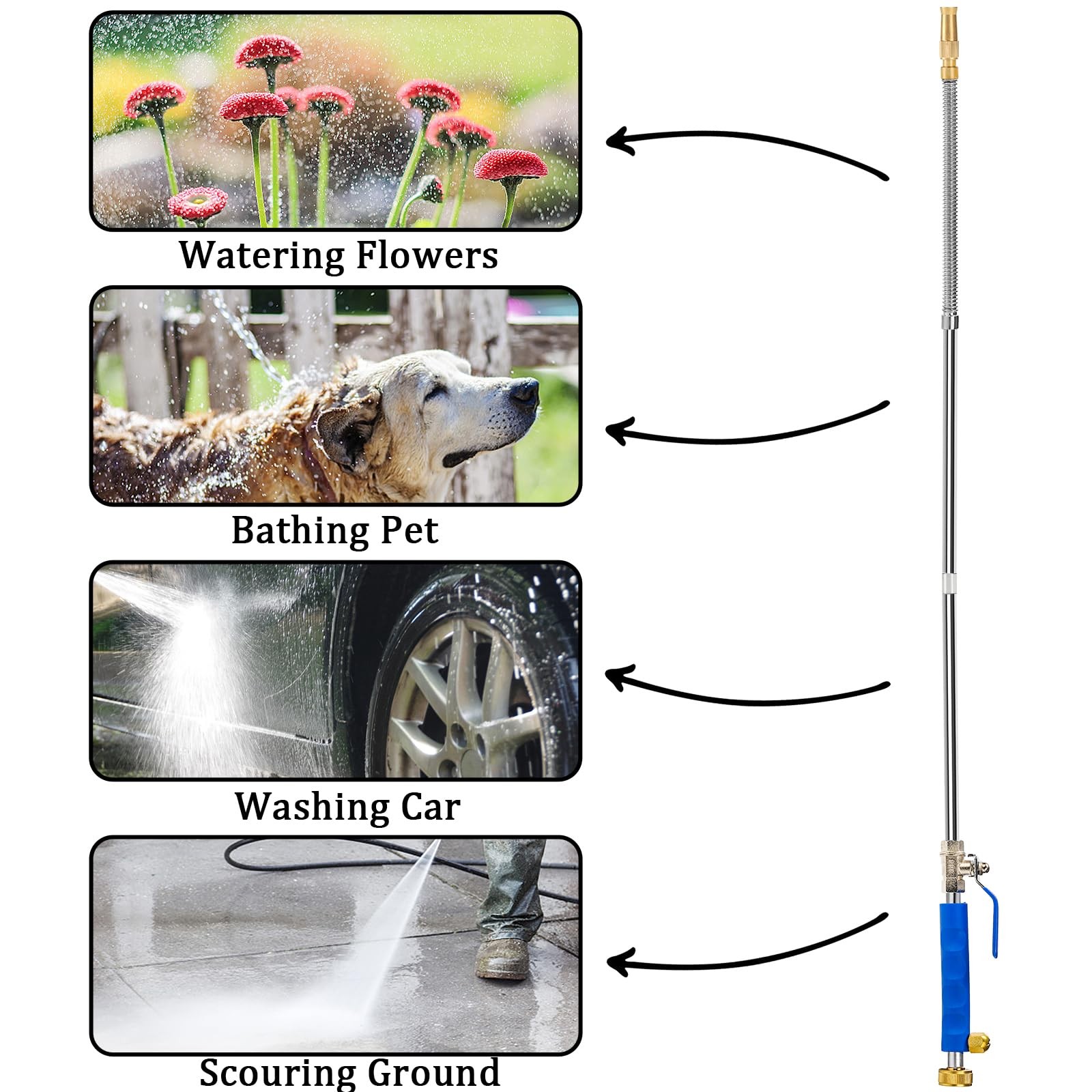 High Pressure Power Washer Wand, Hydro Jet Water Wand Pressure Sprayer,Flexib…
